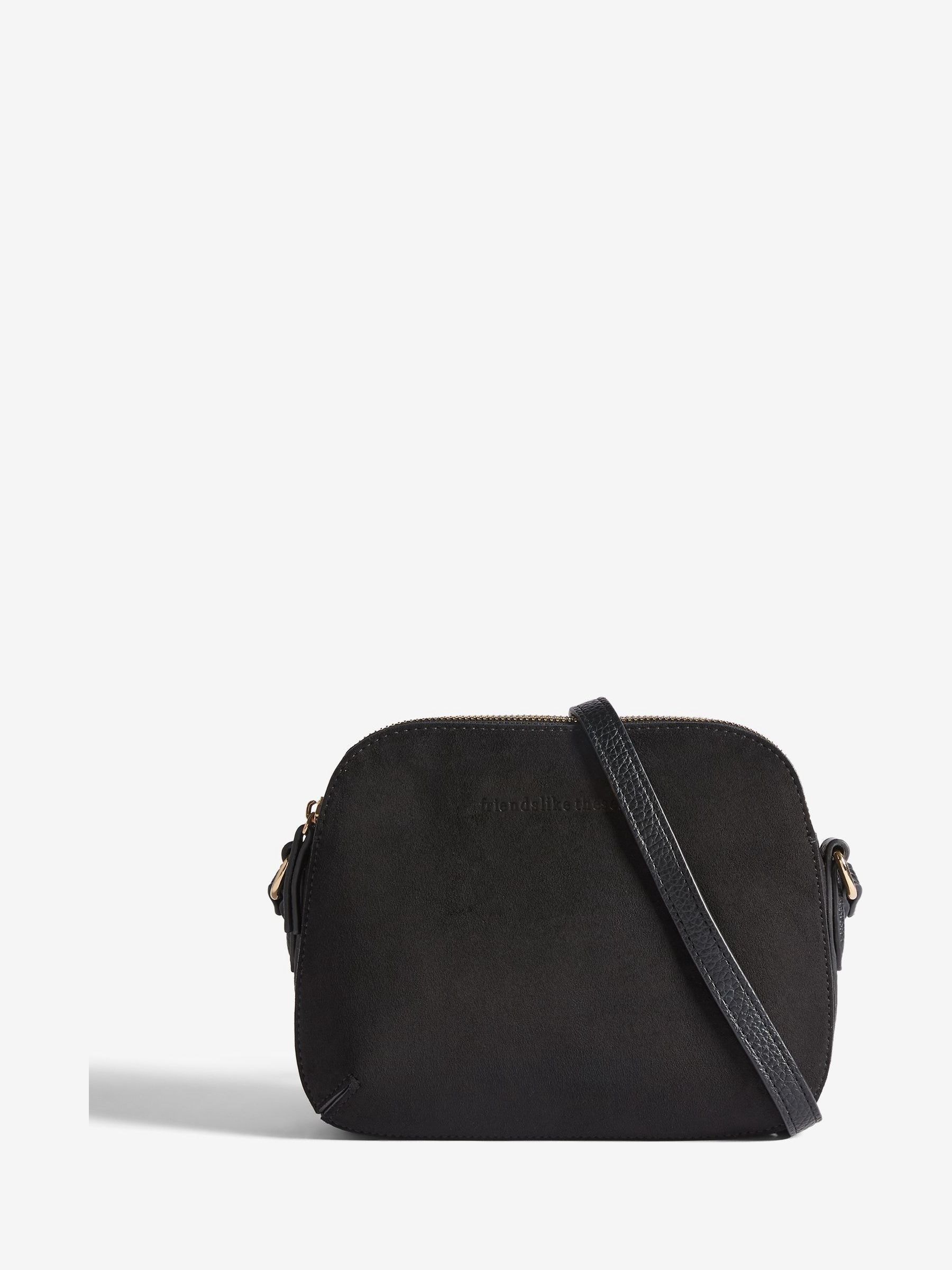 Friends Like These Black Double Compartment Cross-Body Bag