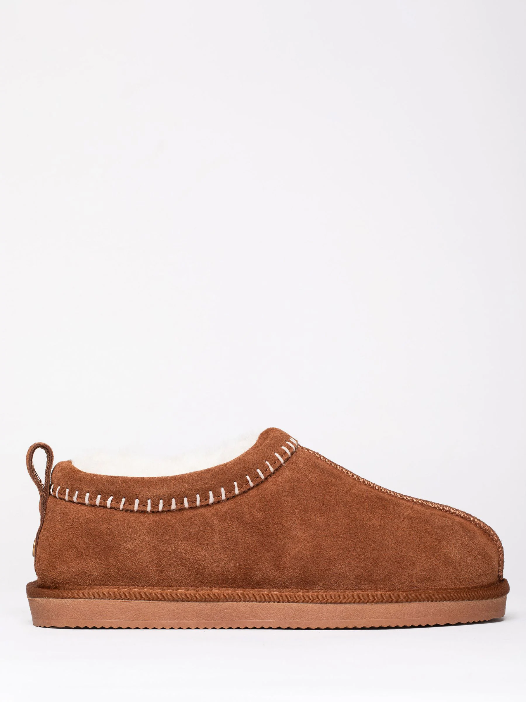 Lakeland Leather Brown Sheepskin Embroidered Clog Slippers