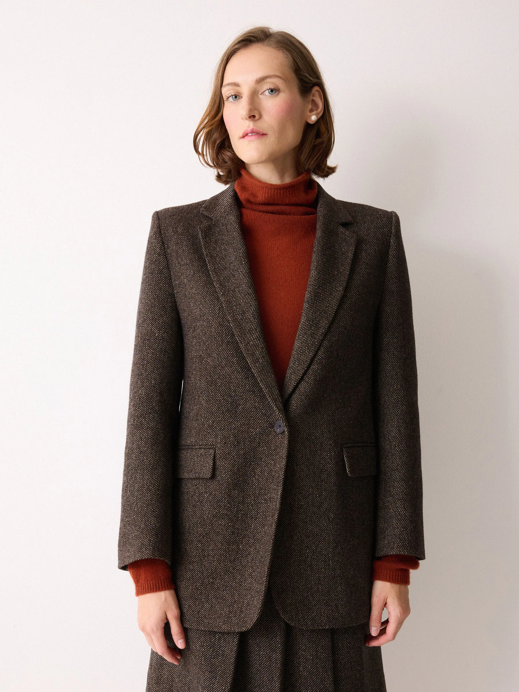 Jigsaw Brown Langford Wool Blazer