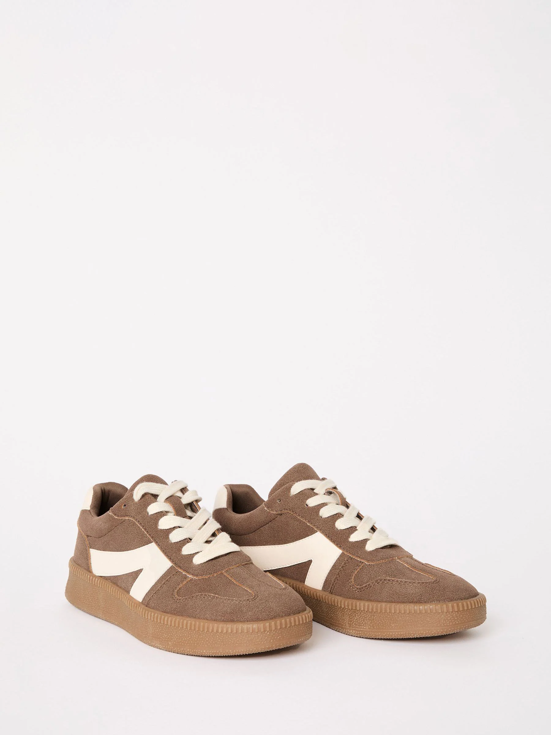 Friends Like These Brown Standard Fit Lace Up Retro Gumsole Sports Trainers