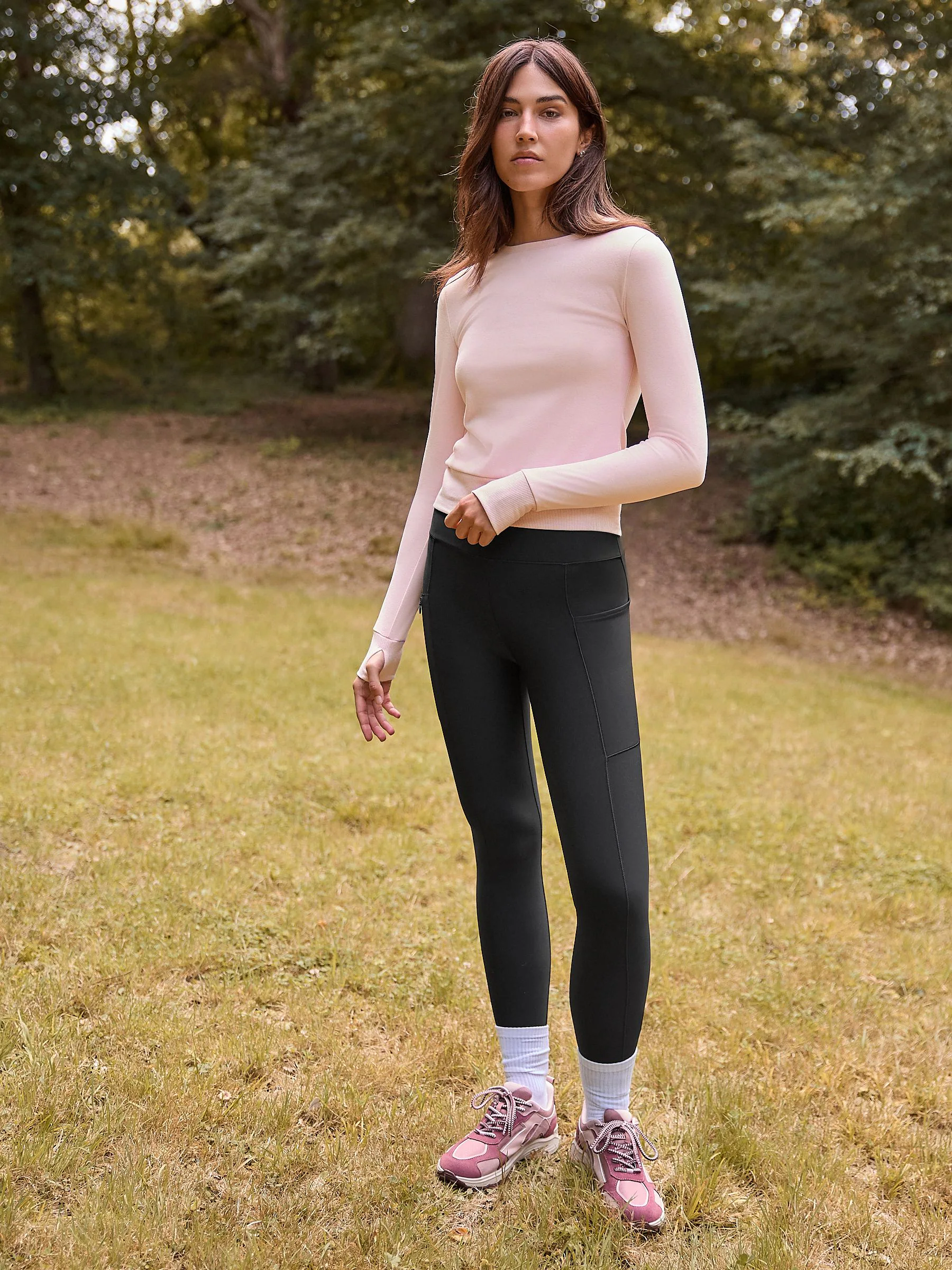 Pink Thermal Soft Touch Long Sleeve Crew Neck Top