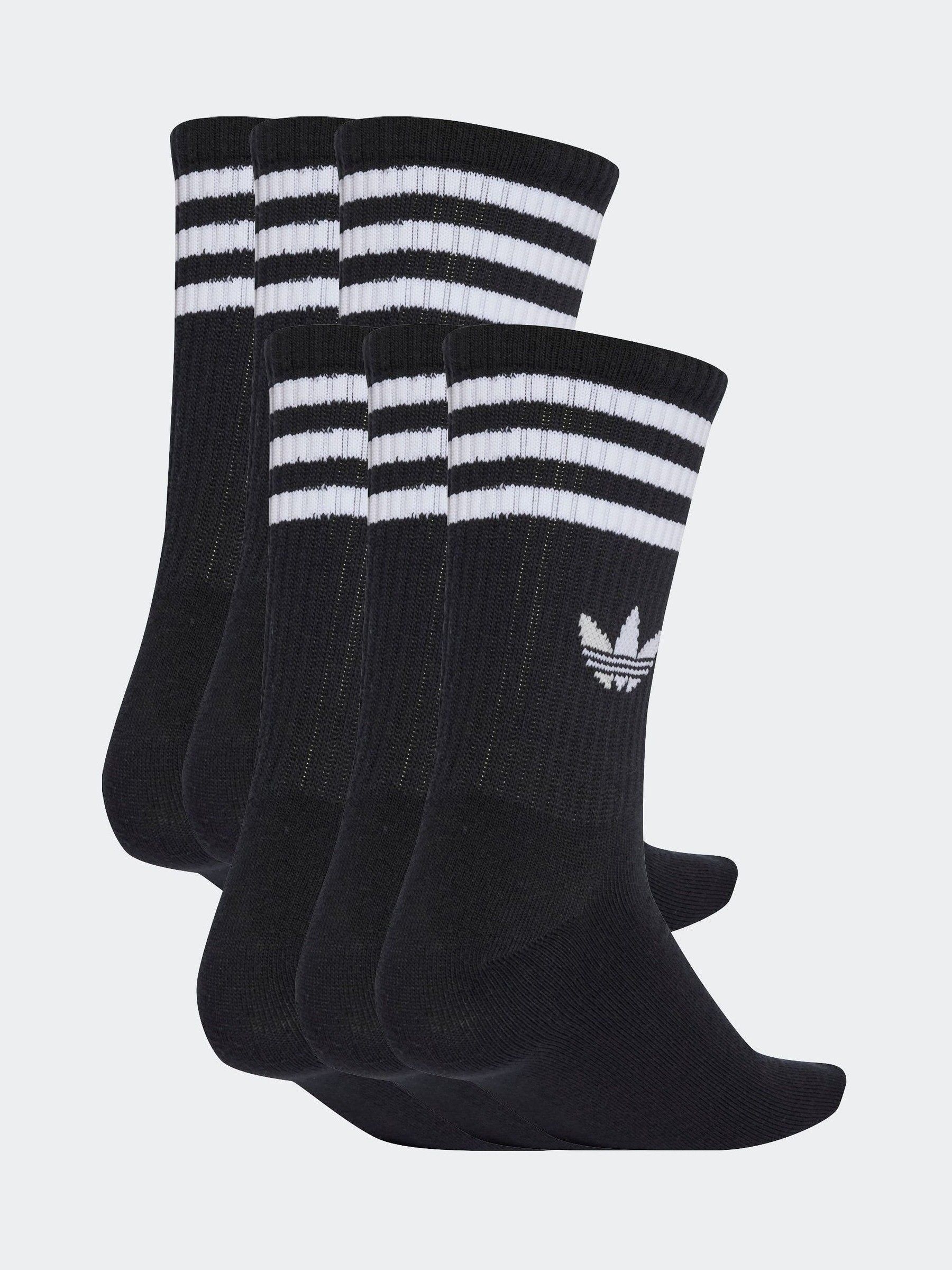 adidas Originals Black 6 Pack Crew Socks 6 Pack
