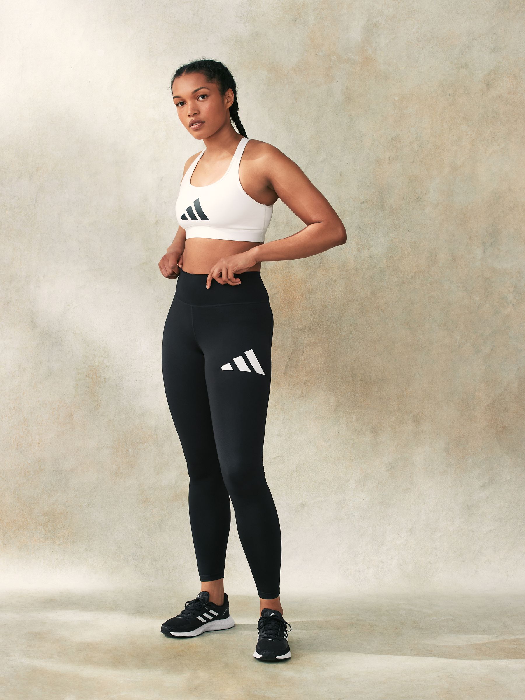 adidas Black Train Essential Full Length Big Logo Leggings