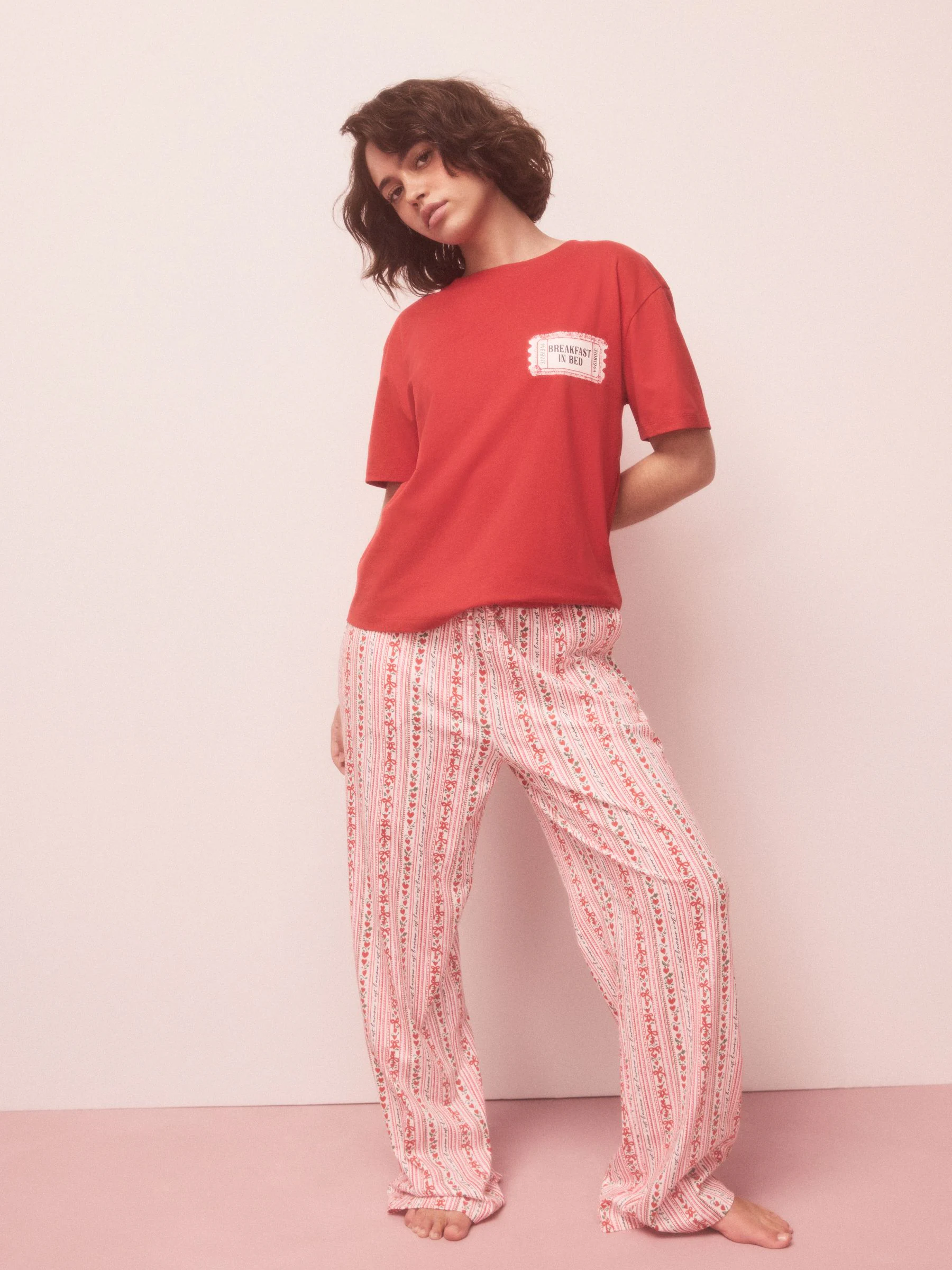 Red Graphic Short Sleeve Pyjamas