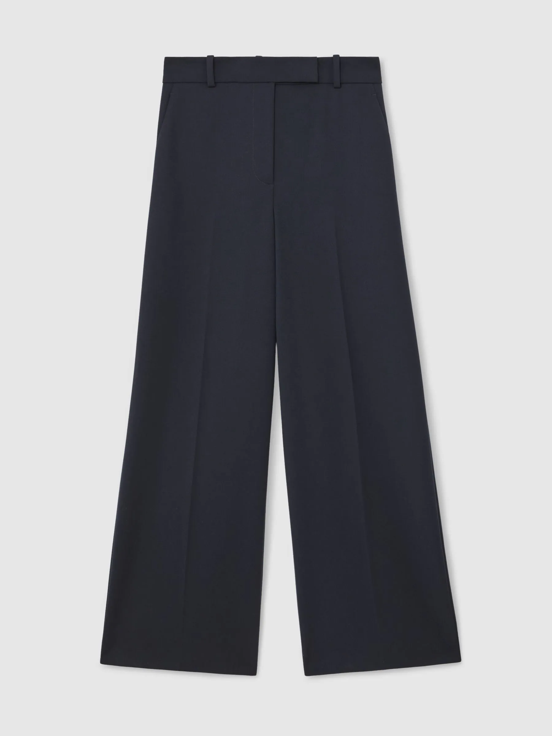 Reiss Navy Gabi Wide-Leg Suit Trousers