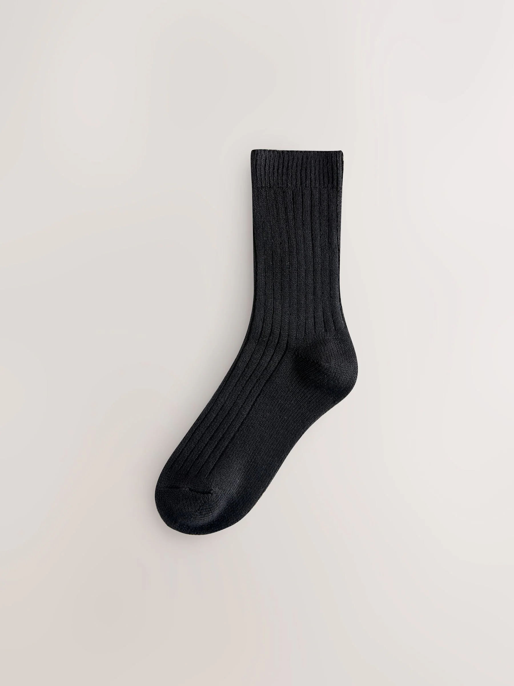 Black Warm Handle Ribbed Ankle Socks 3 Pack