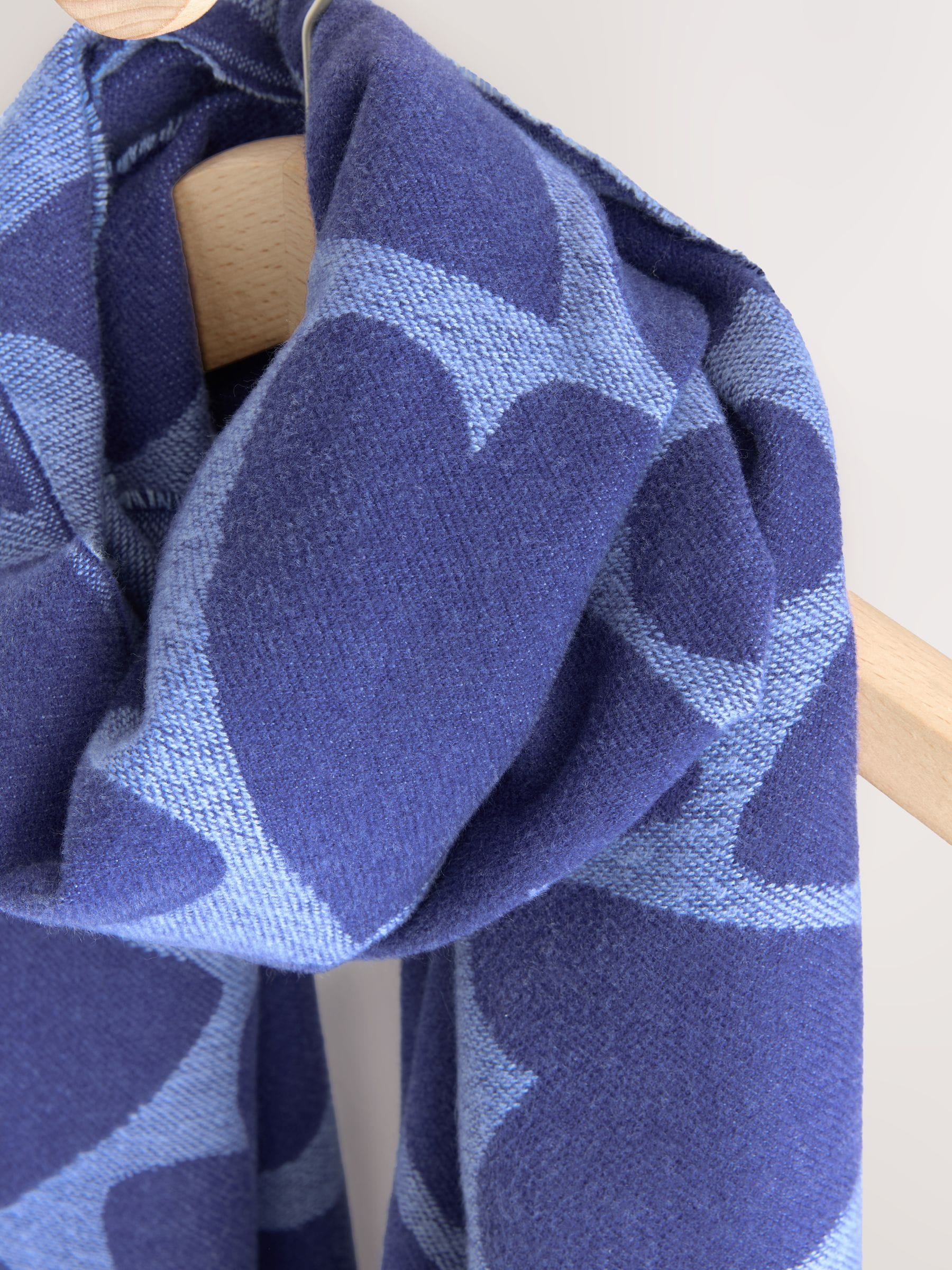 Navy Heart Print Midweight Scarf