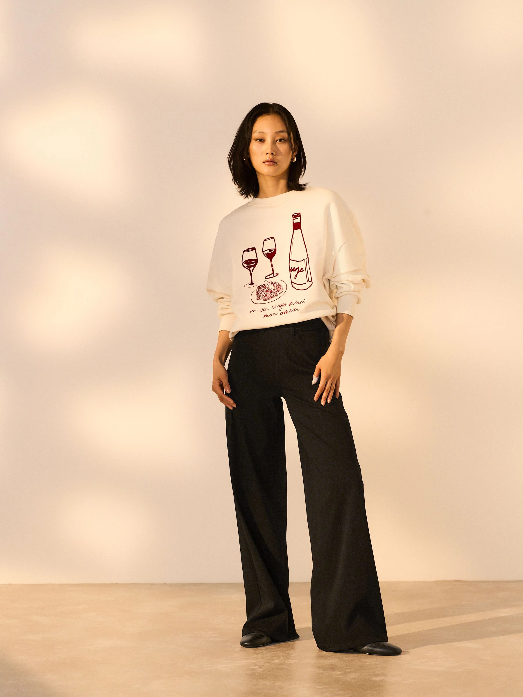 Black/Sage Green Jersey Denim Wide Leg Trousers 2 Pack