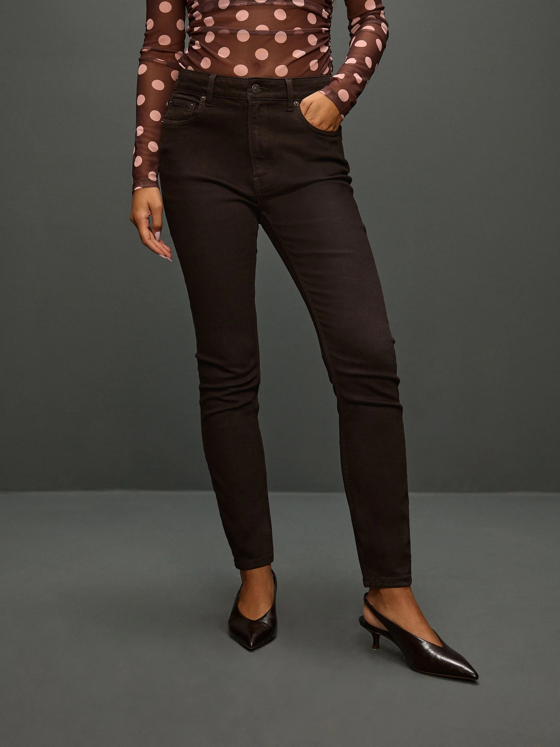 Chocolate Brown Authentic Relaxed Skinny Jeans