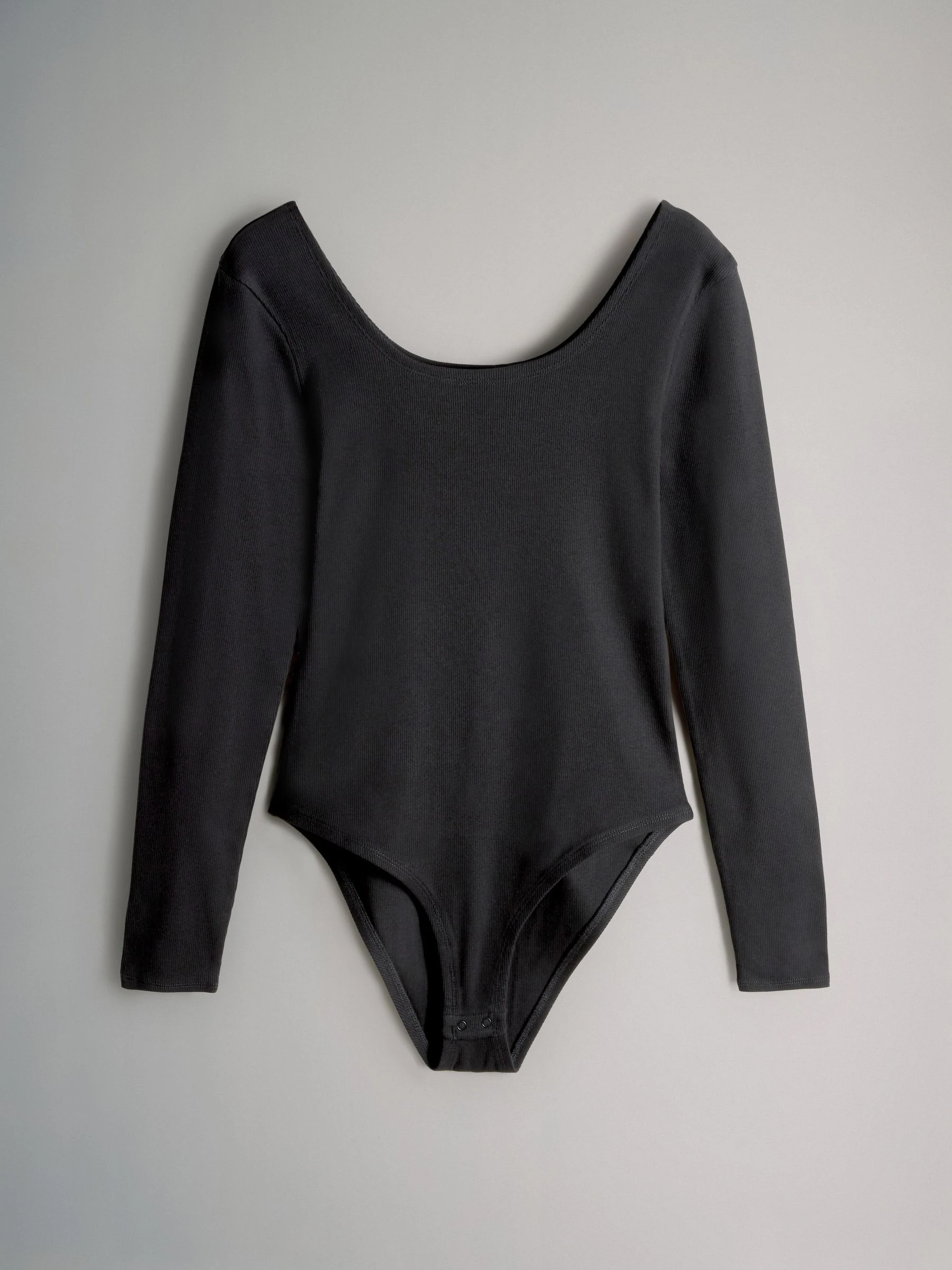 The Set 3 Pack Ribbed Long Sleeve Bodysuits Black/Chocolate/Cream