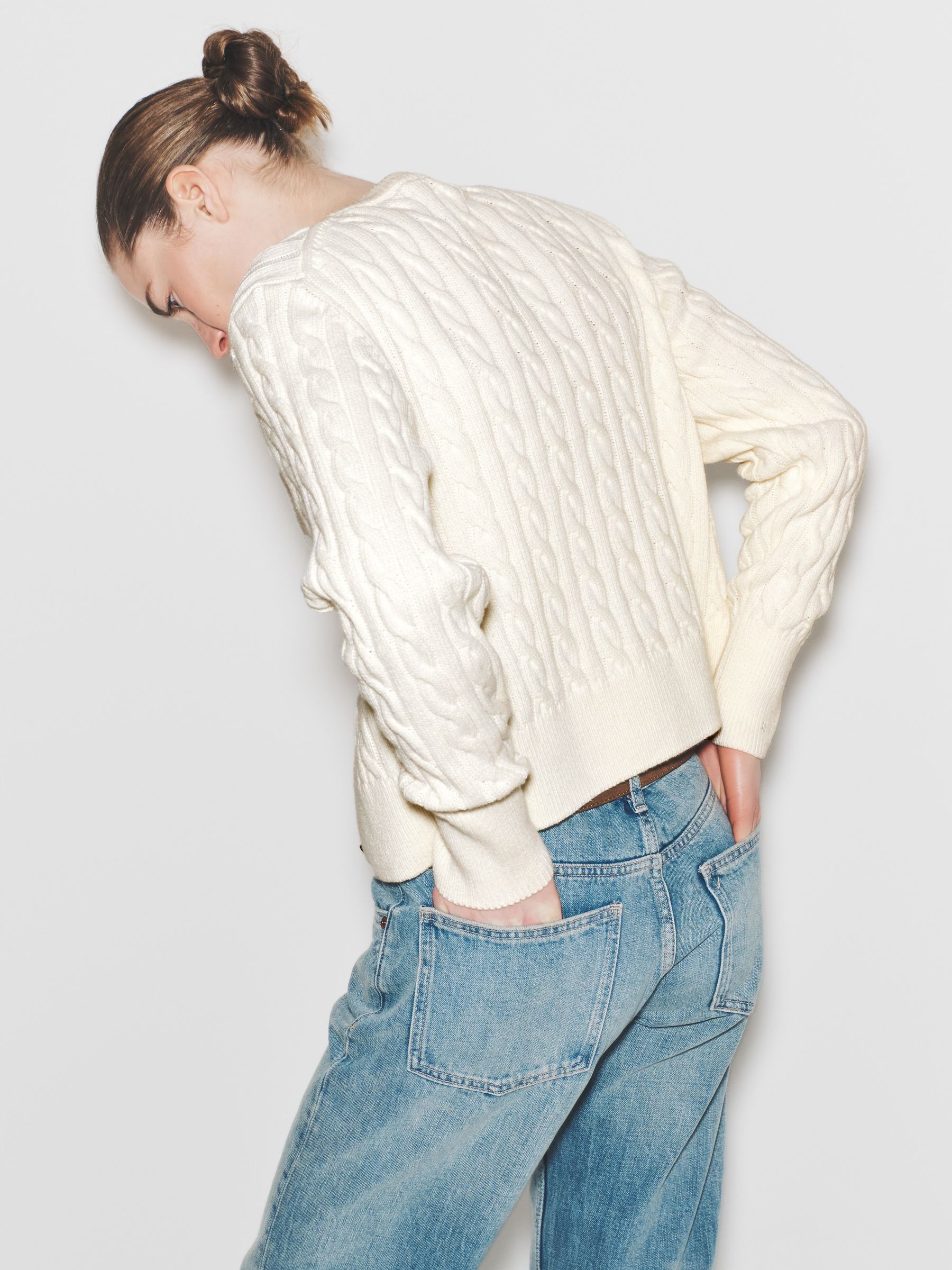 The Set 2 Pack Knitted Cable Cardigan Navy Blue/Cream