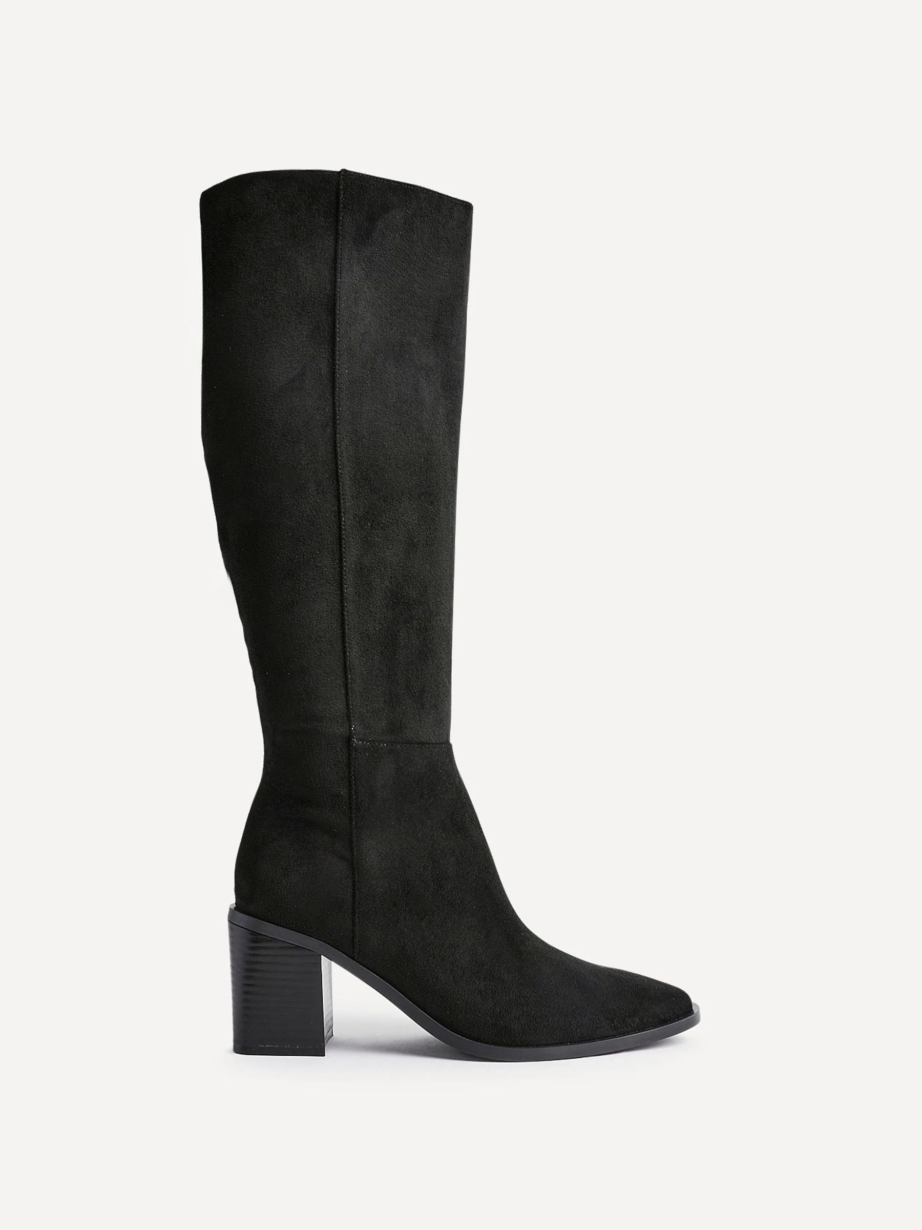 Linzi Black Levine Block Heeled High Leg Boots