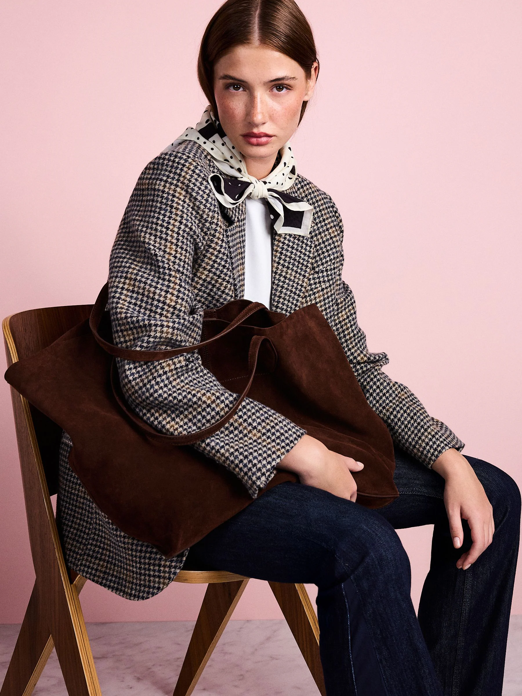 Chocolate Brown Tabitha Simmons x Next Sophie Suede Shopper Bag