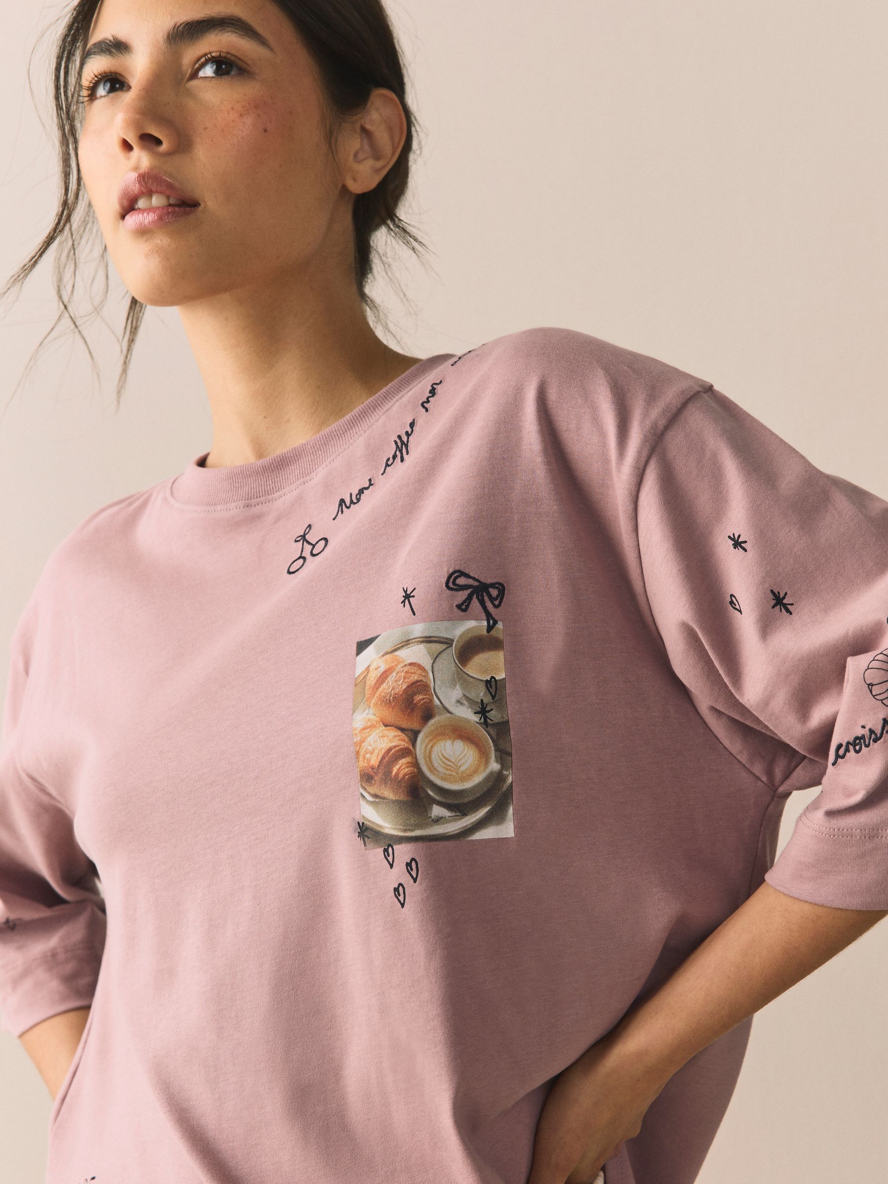 Purple Breakfast Short Sleeve Pyjamas