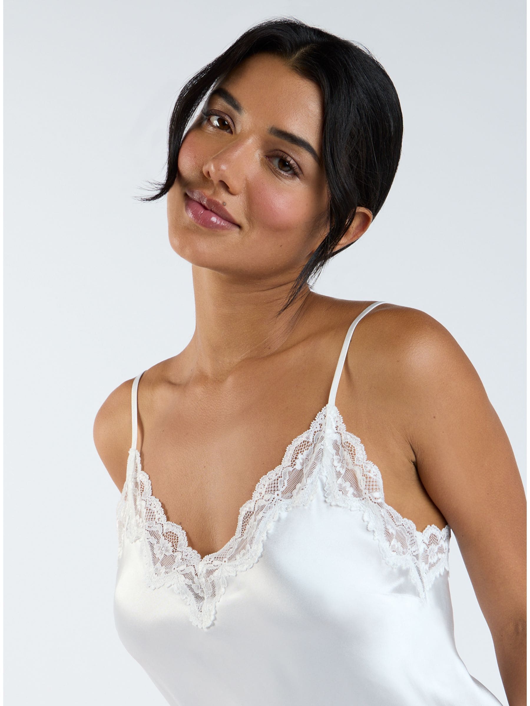 Boux Avenue White Satin Amelia Chemise
