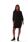 Roman Black Button Detail Slash Neck Knitted Stretch Jumper Dress