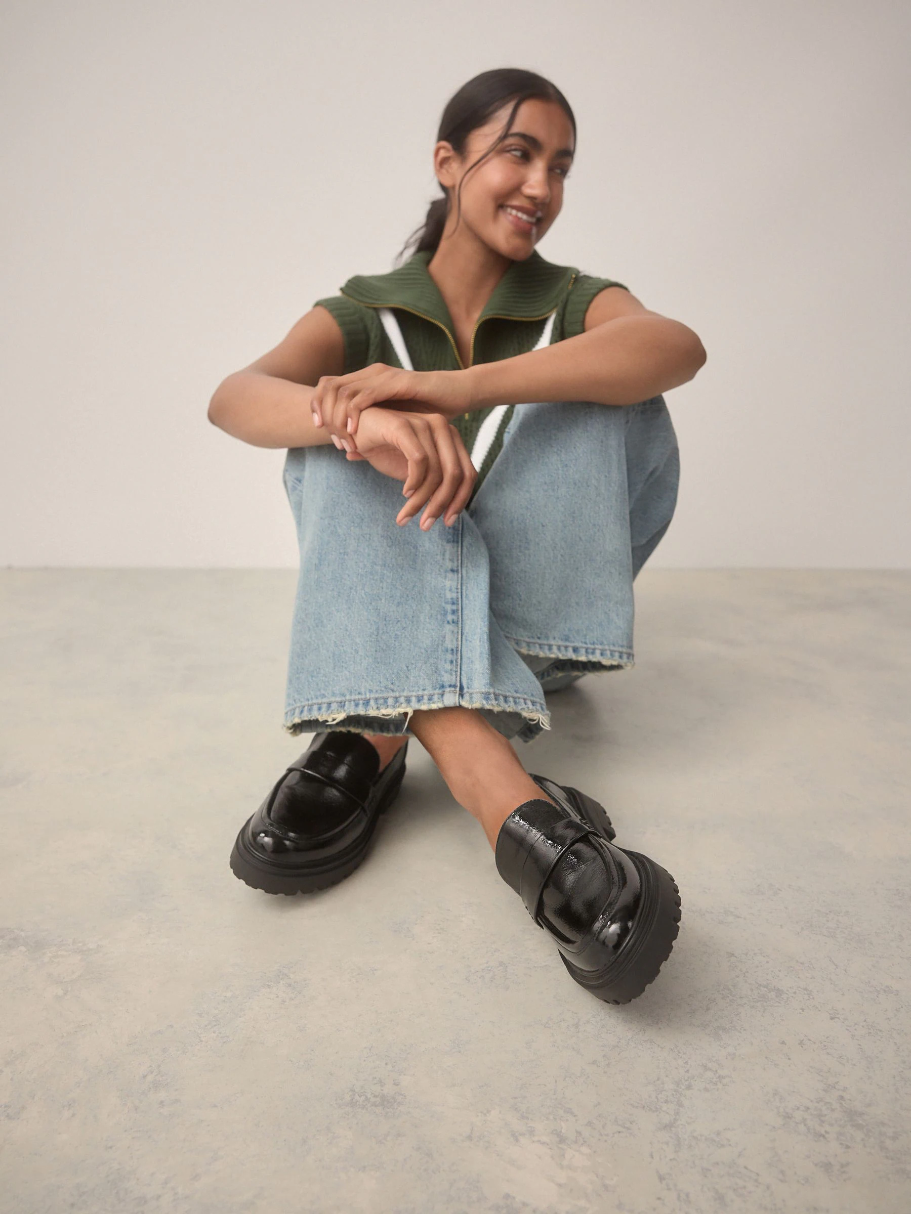 Black Extra Wide Fit Chunky Loafers