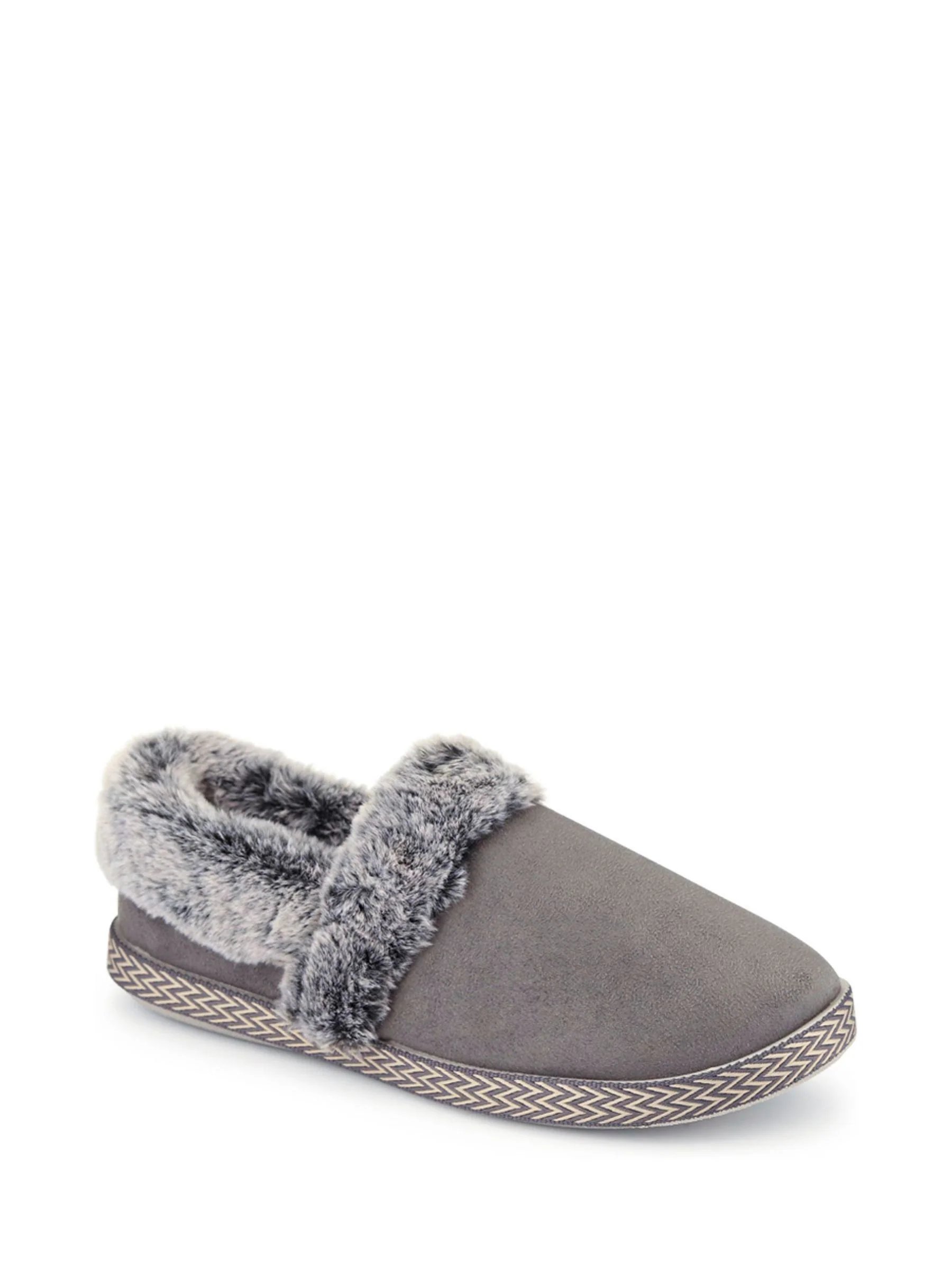 Pavers Grey Warm Lined Memory Foam Slippers