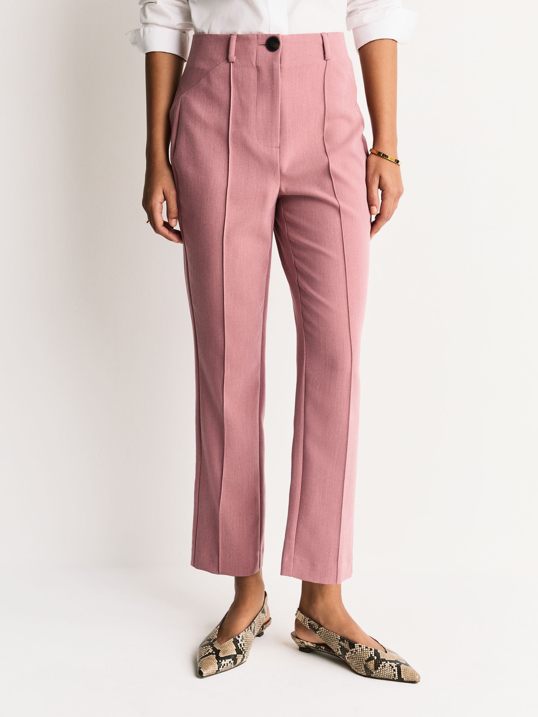 Light Pink Sculpting Tailored Slim Trousers
