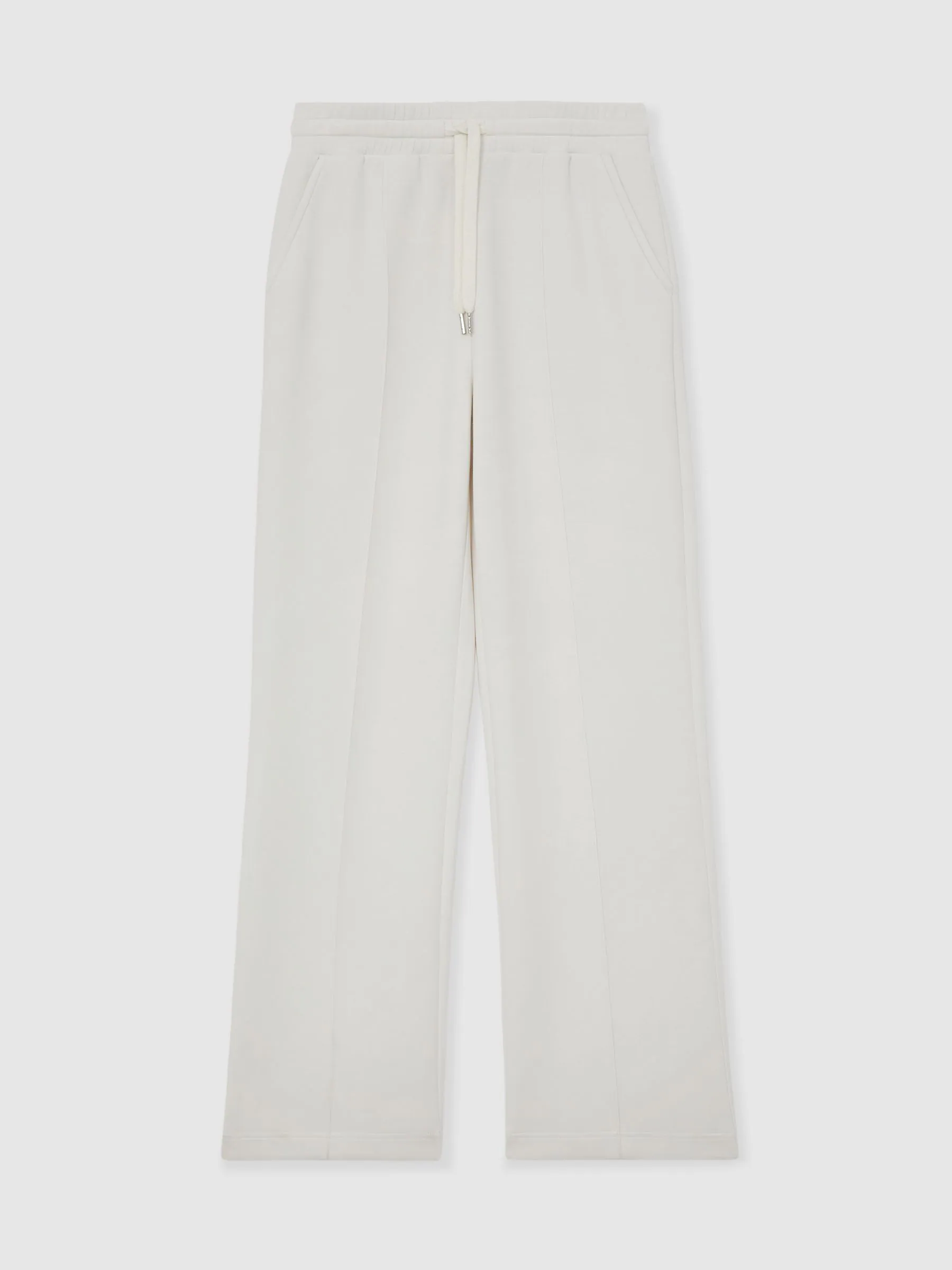 Reiss Ivory Jemma Petite Premium Interlock Wide-Leg Joggers