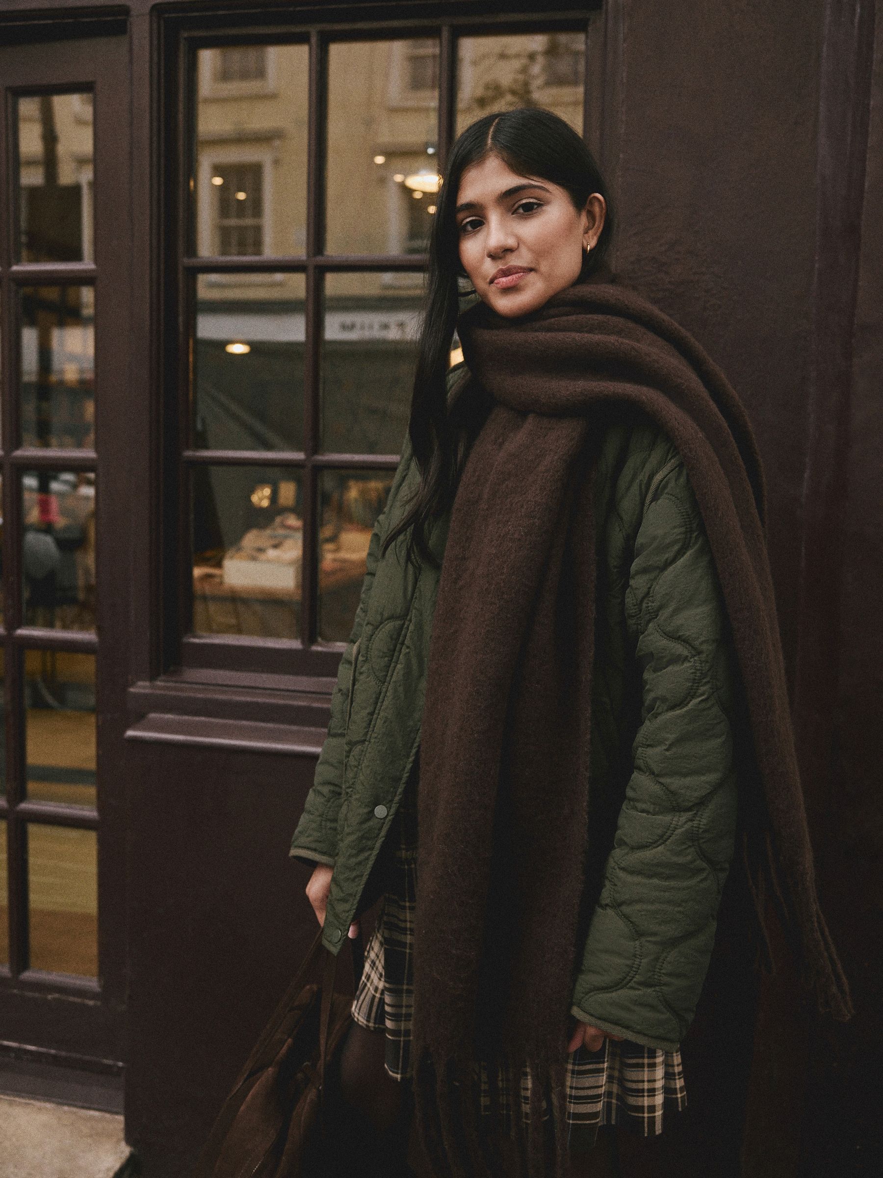 Chocolate Brown Heavyweight Brushed Blanket Scarf