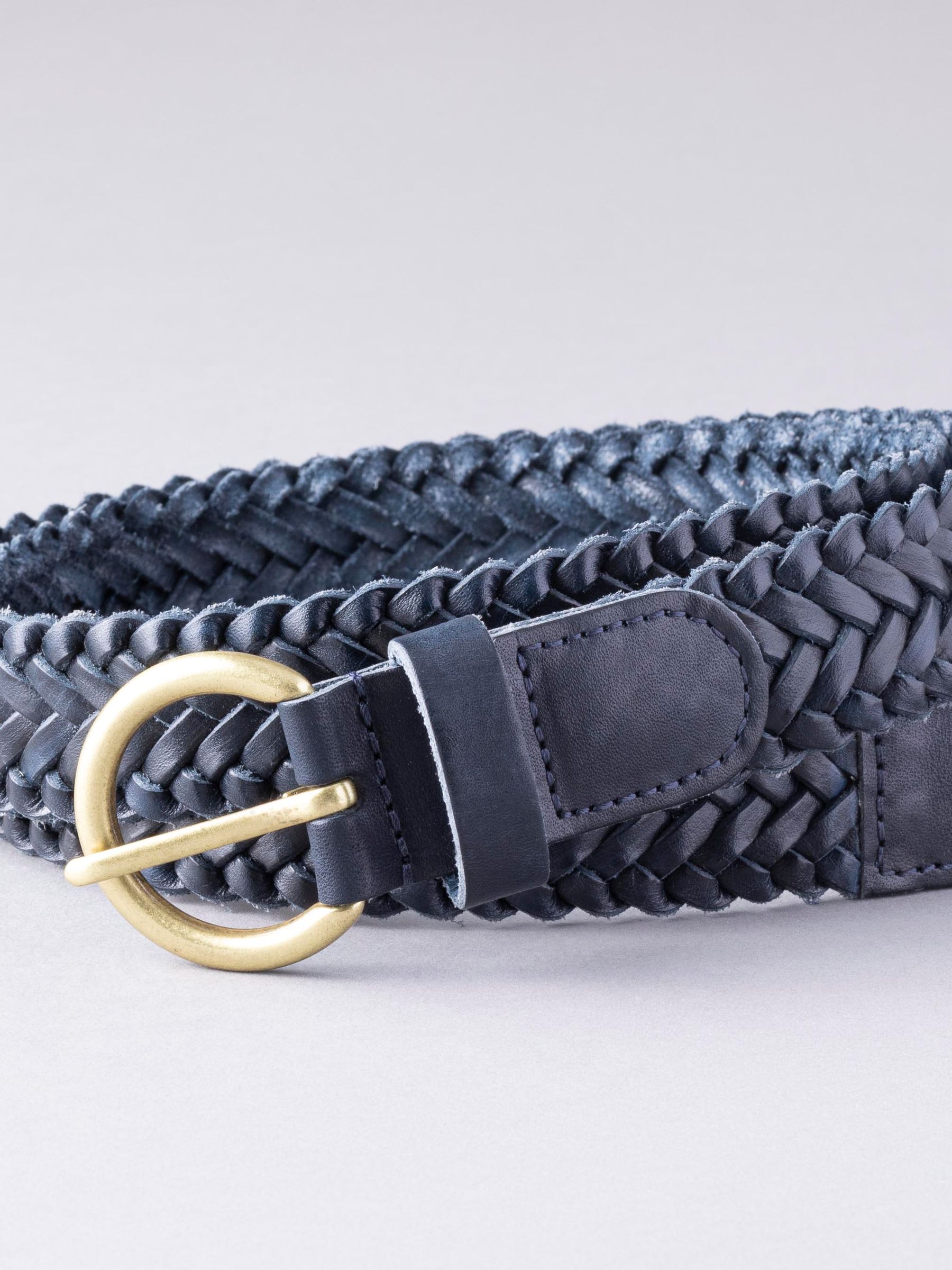 Lakeland Leather Navy Waverton Woven Belt