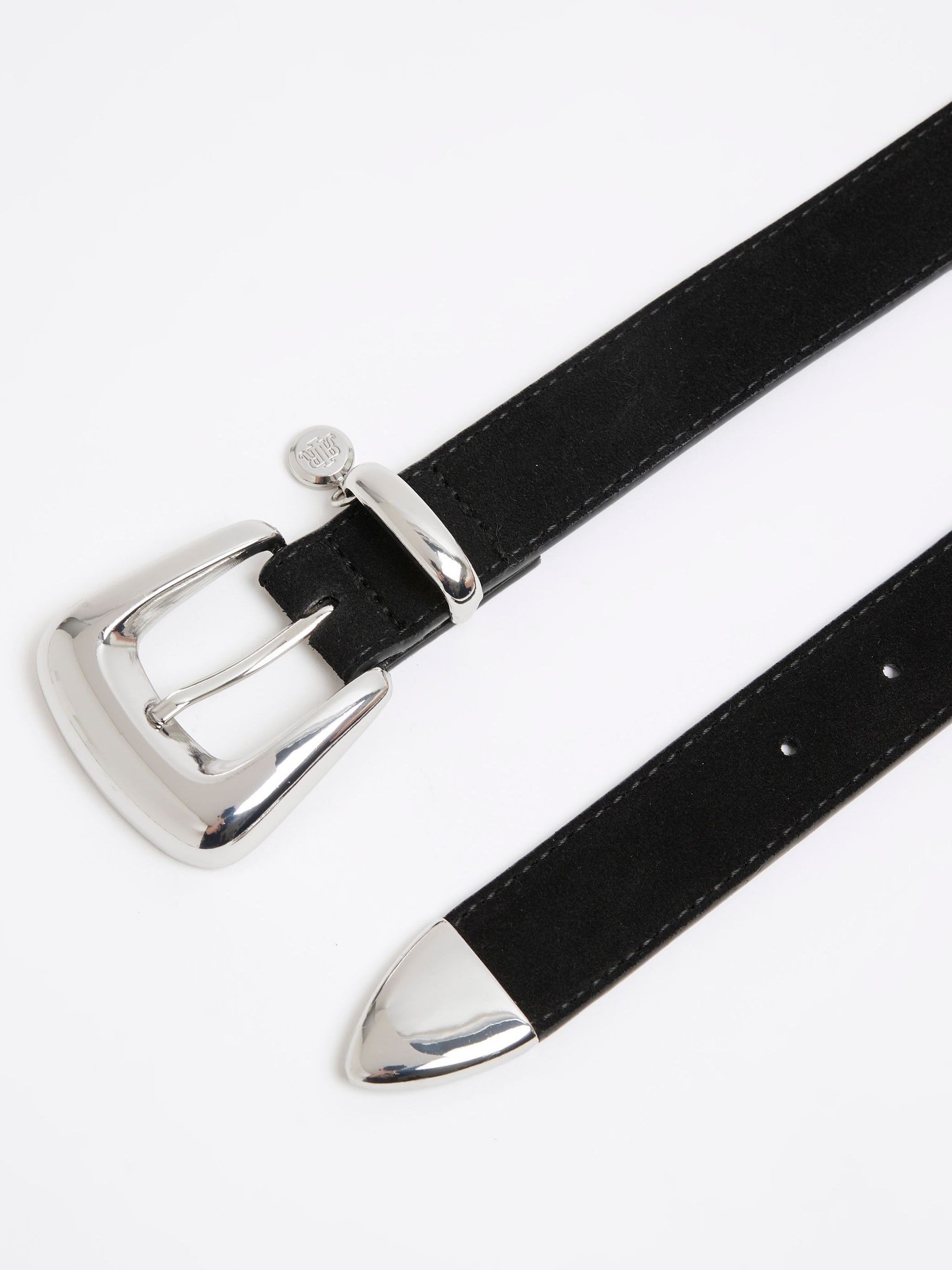 River Island Black Bubble Buckle Suede Belt
