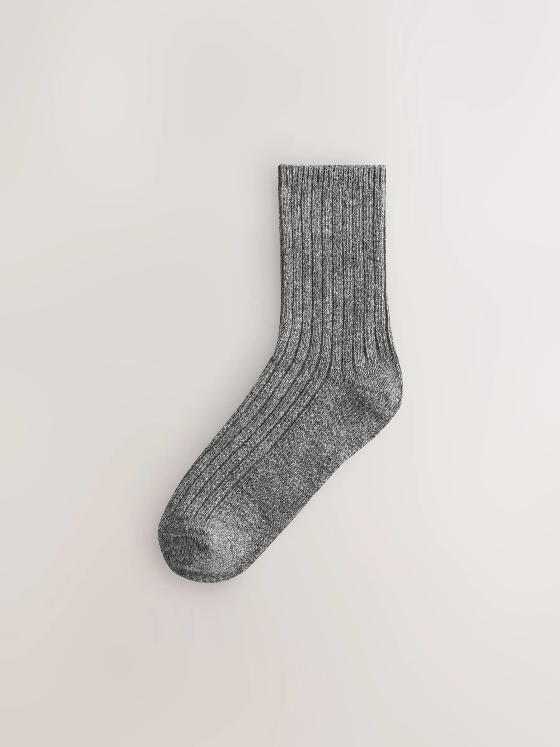 Tonal Grey Thermal Wool Blend Ankle Socks 3 Pack With Silk