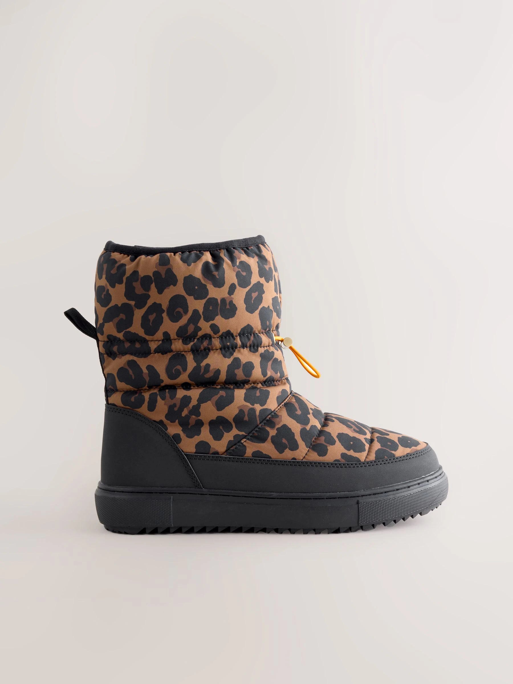 Never Fully Dressed Burgundy Leopard Nylon Padded Boots