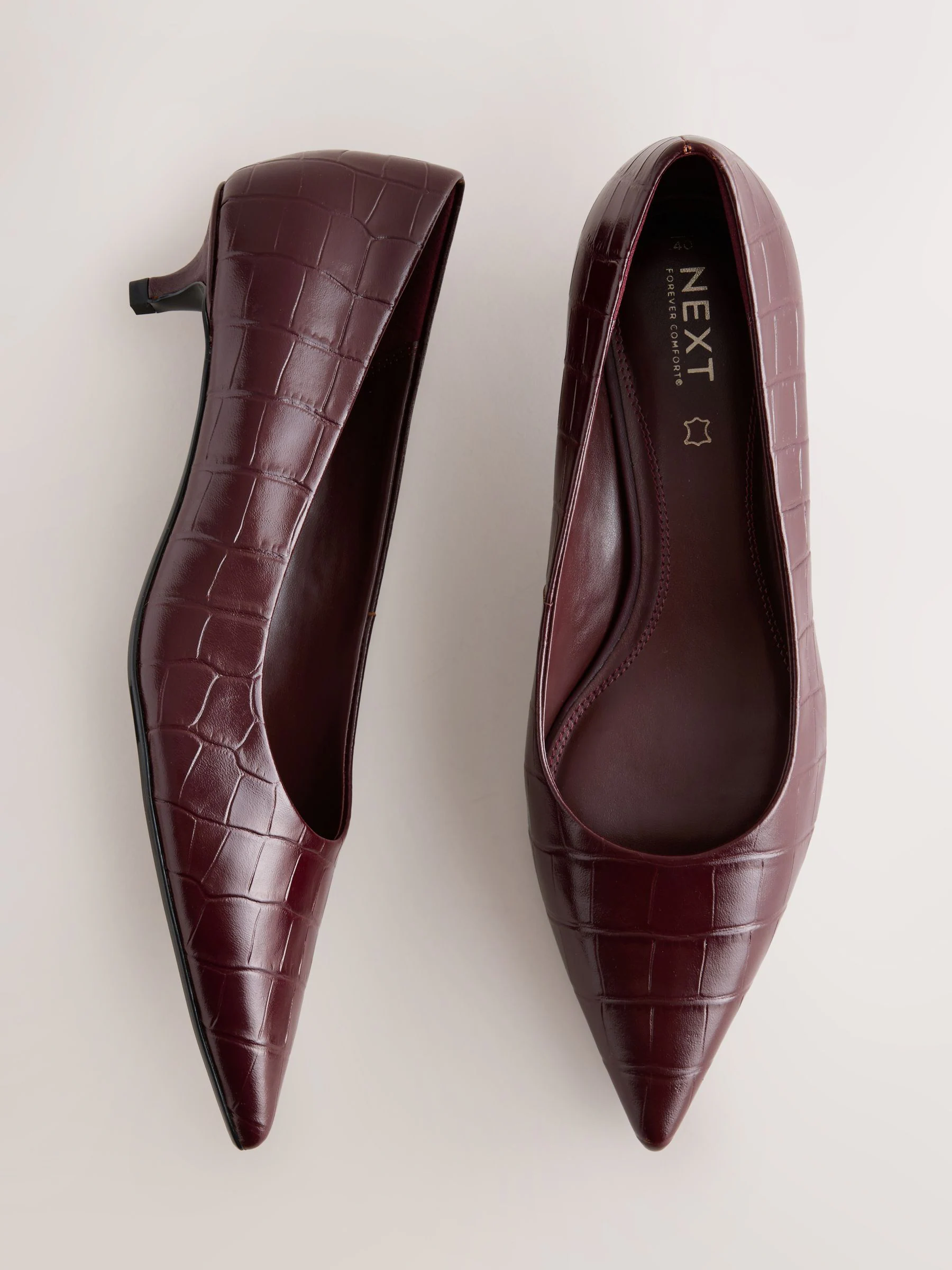 Wine Forever Comfort® Leather Point Toe Heels