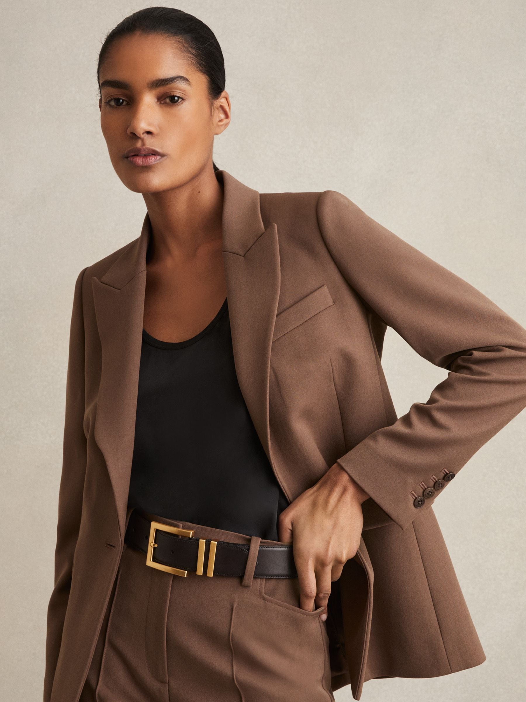 Reiss Black Brompton Leather Belt