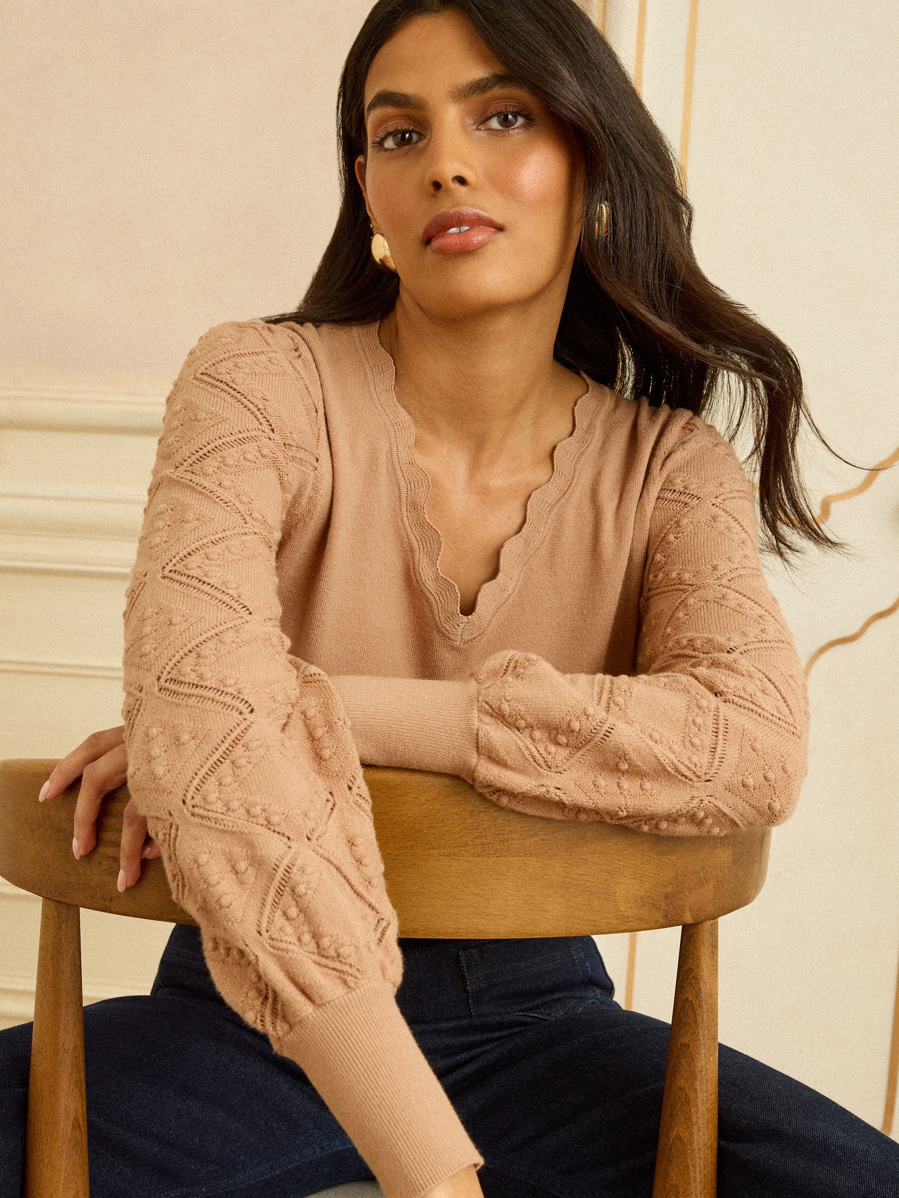 Love & Roses Camel Jumper