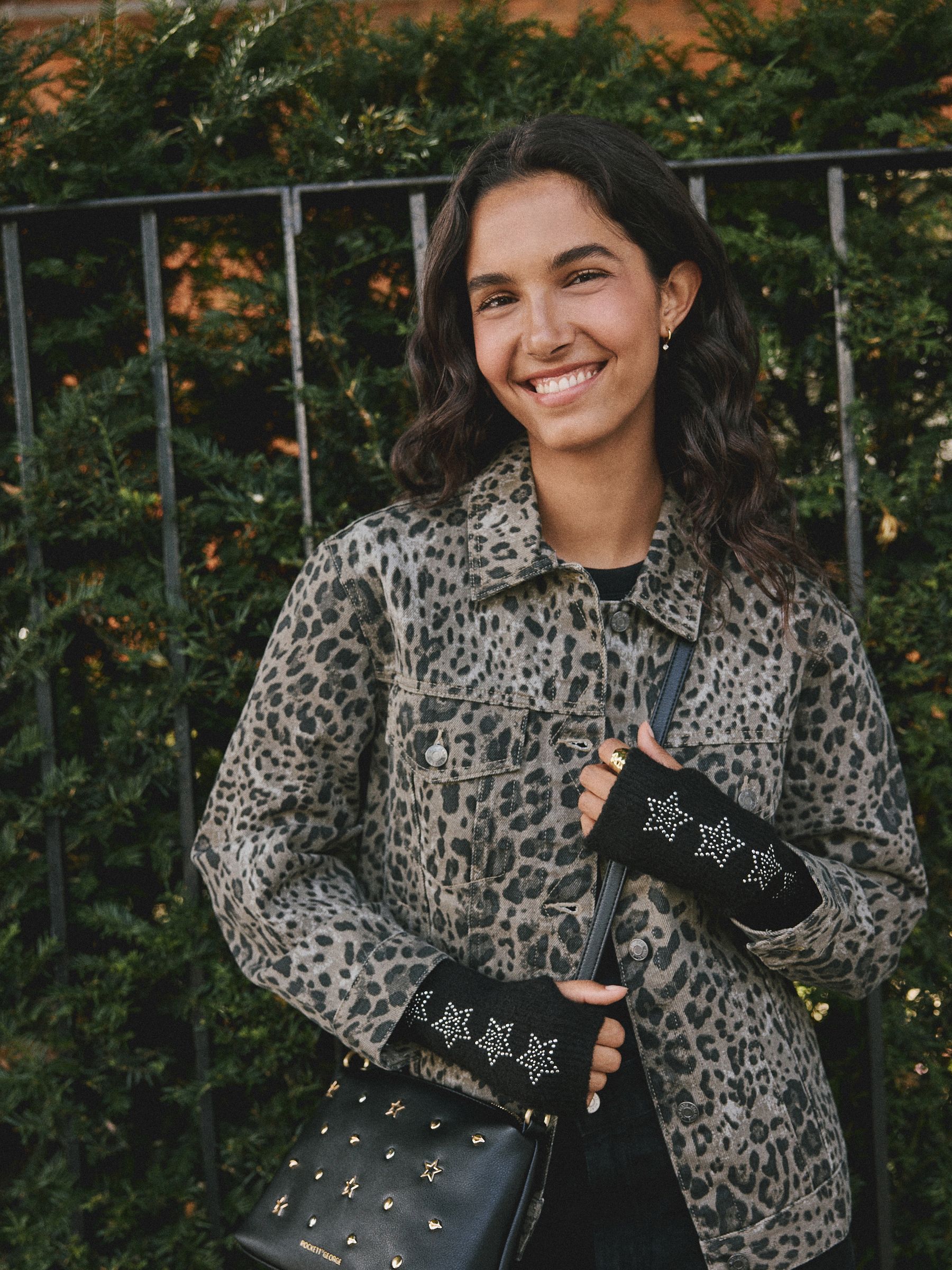 Rockett St George Black Star Studded Handwarmers