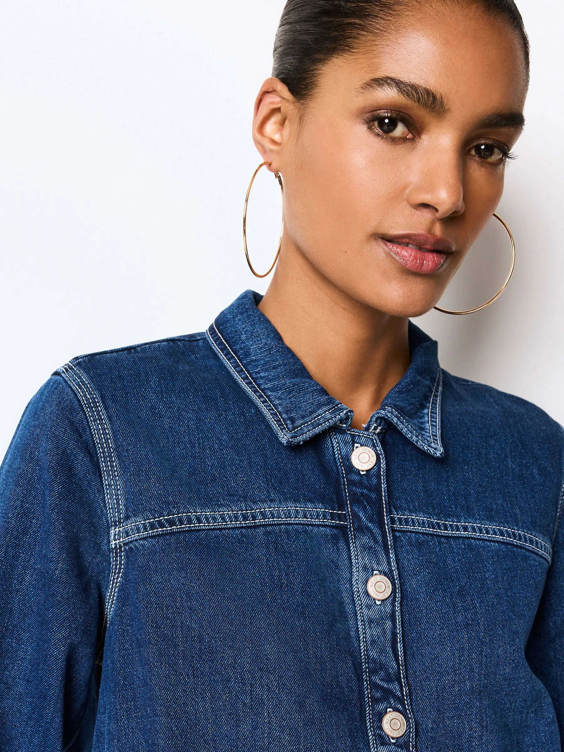 Gold Tone Oversized Hoop Earrings