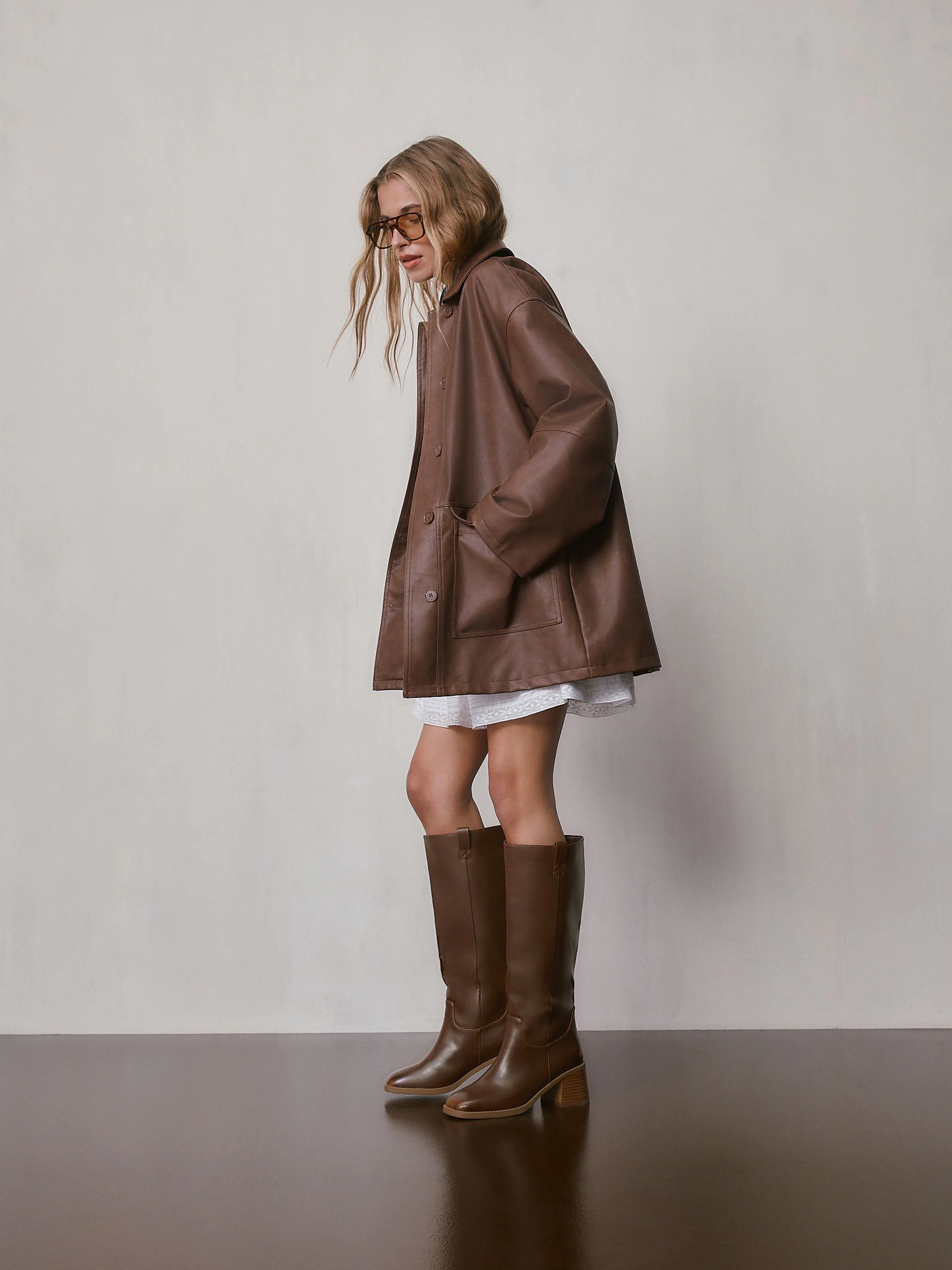 Chocolate Brown Forever Comfort® Pull On Knee High Heeled Boots