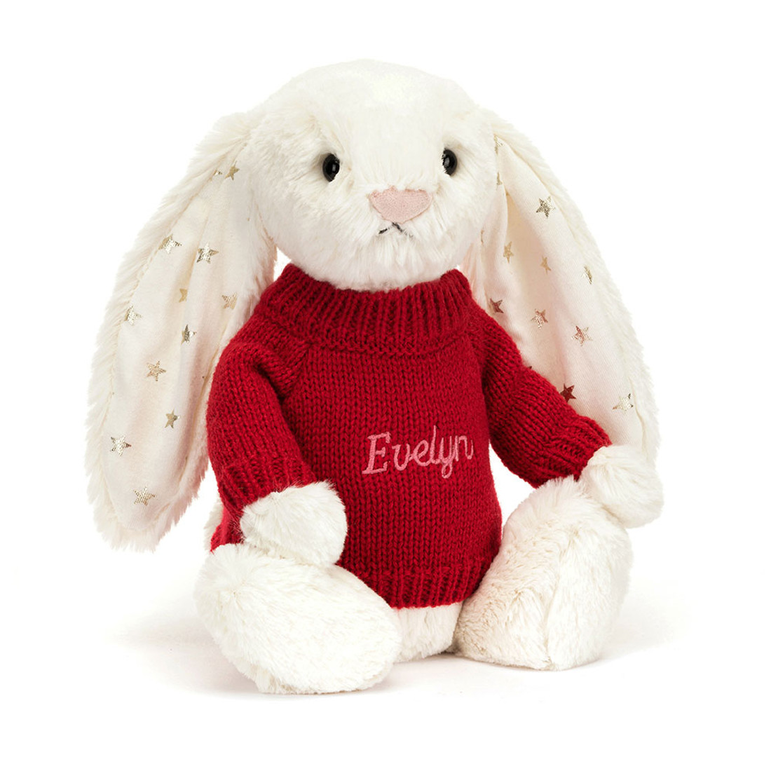 Bashful Twinkle Bunny with Personalised Red Jumper