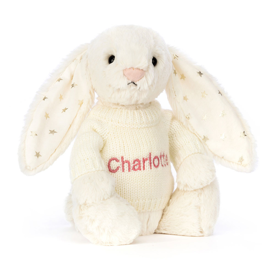 Bashful Twinkle Bunny with Personalised Cream Jumper