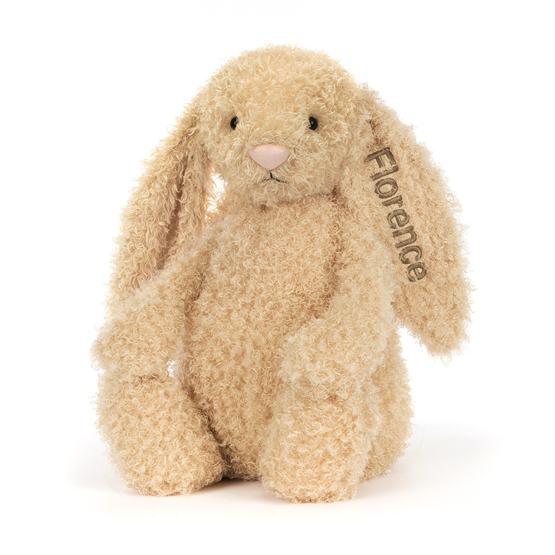 Personalised Bashful Luxe Bunny Curly Big