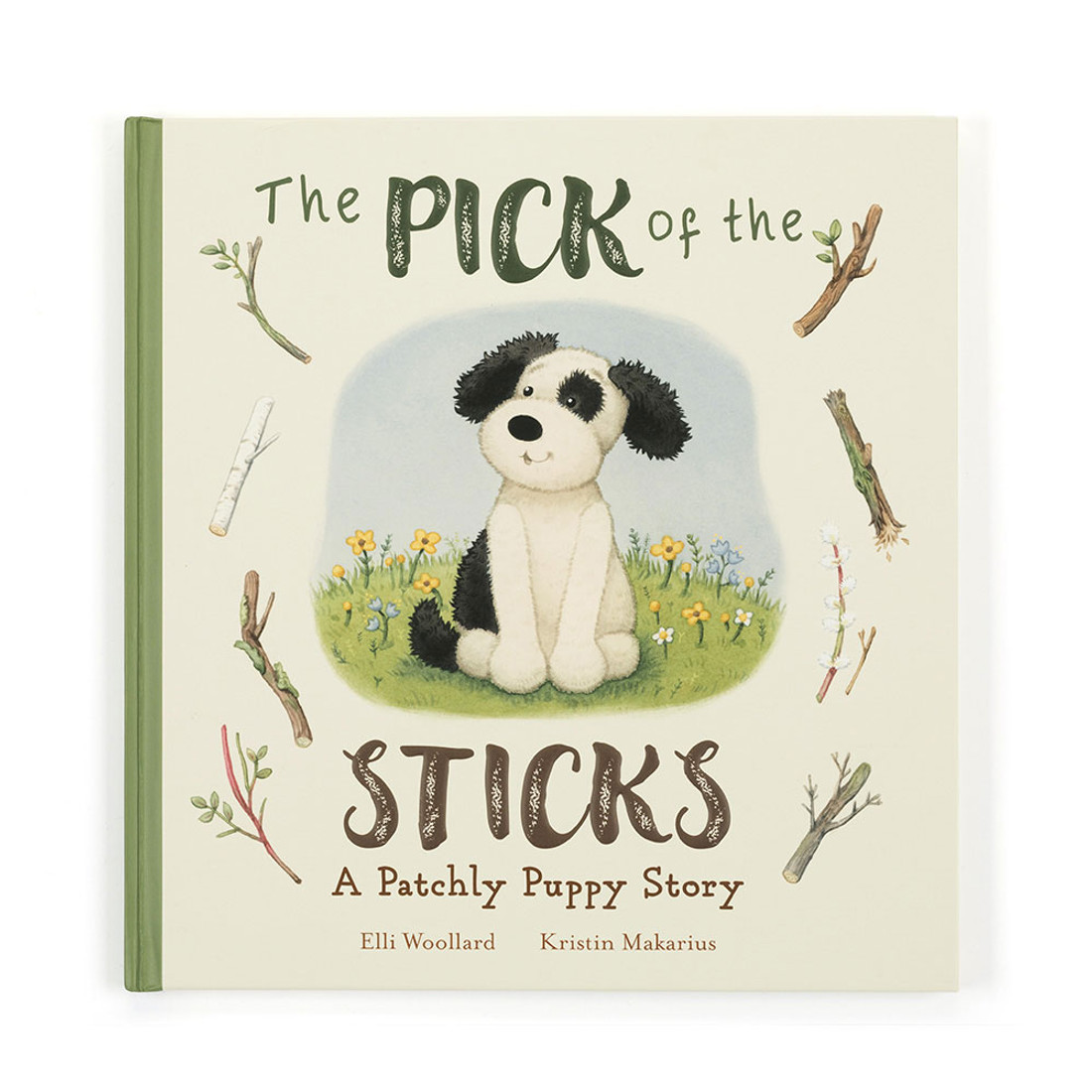 The Pick of the Sticks Book and Bashful Black & Cream Puppy Medium