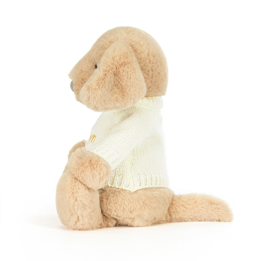 Bashful Luxe Puppy Orlando with Personalised Cream Jumper