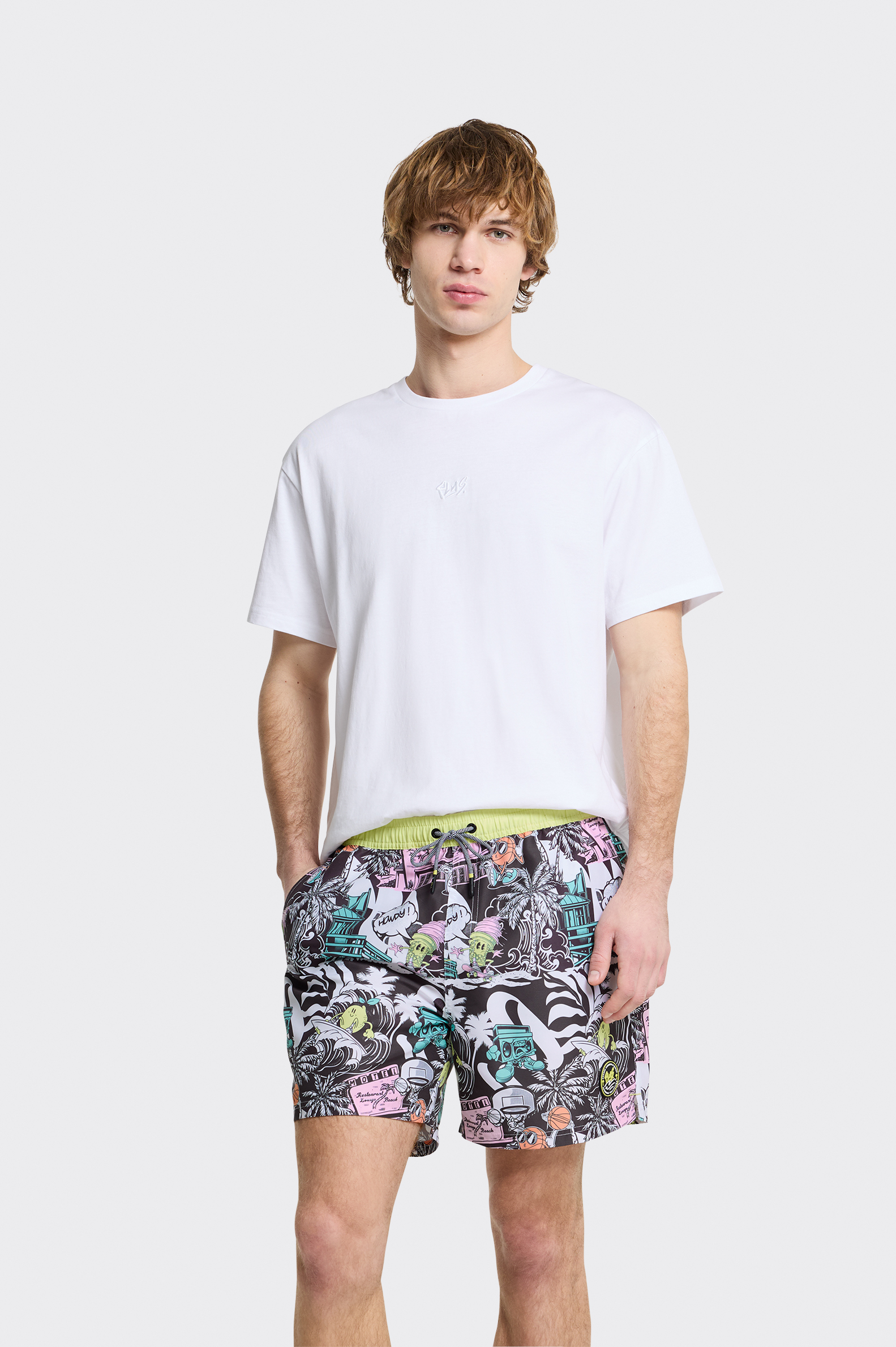 Bañador Casual Polinesia Corto Print Hombre