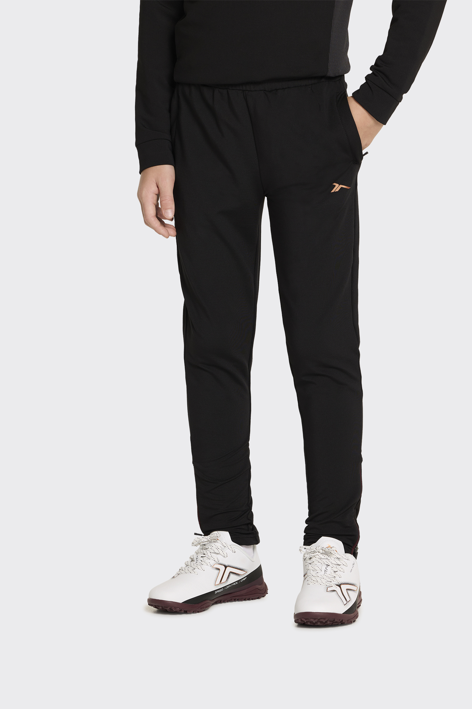 Pantalón Fútbol Tenth Titanium Cremallera Niño