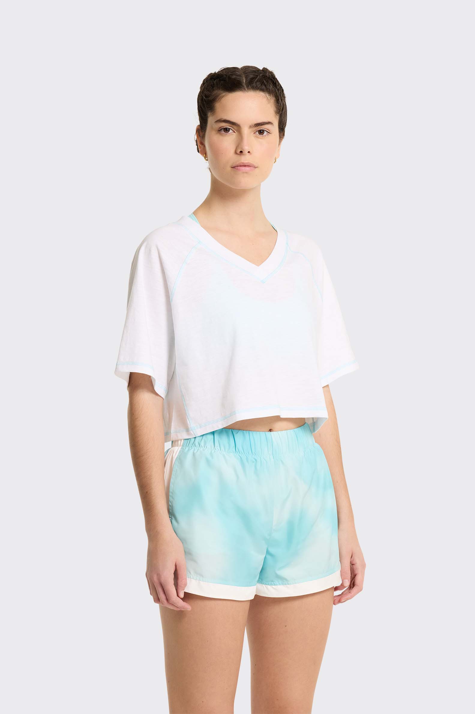 Camiseta Manga Corta Tenth Cuello Pico Mujer