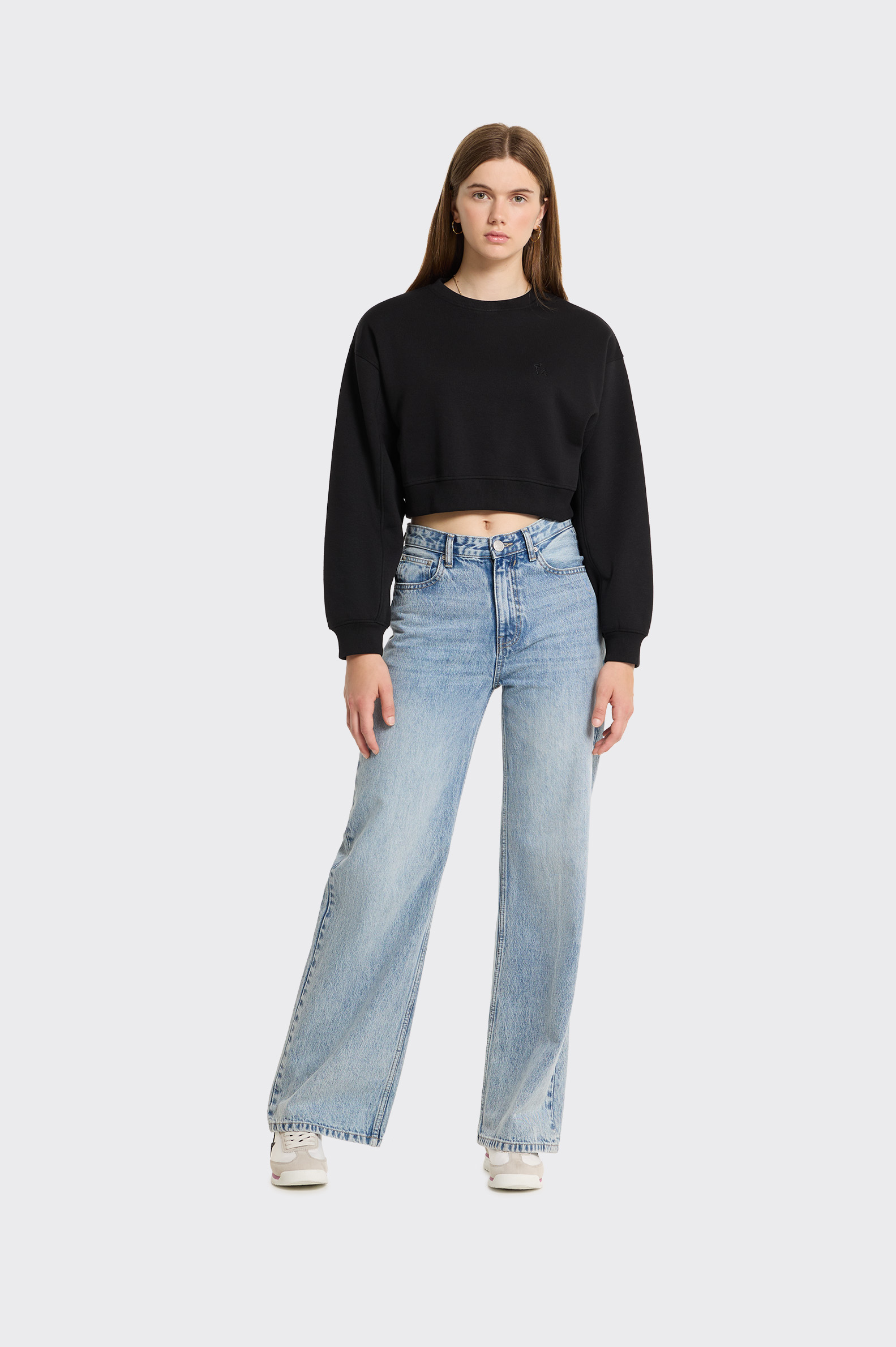 Sudadera Crop Polinesia Cerrada Mujer