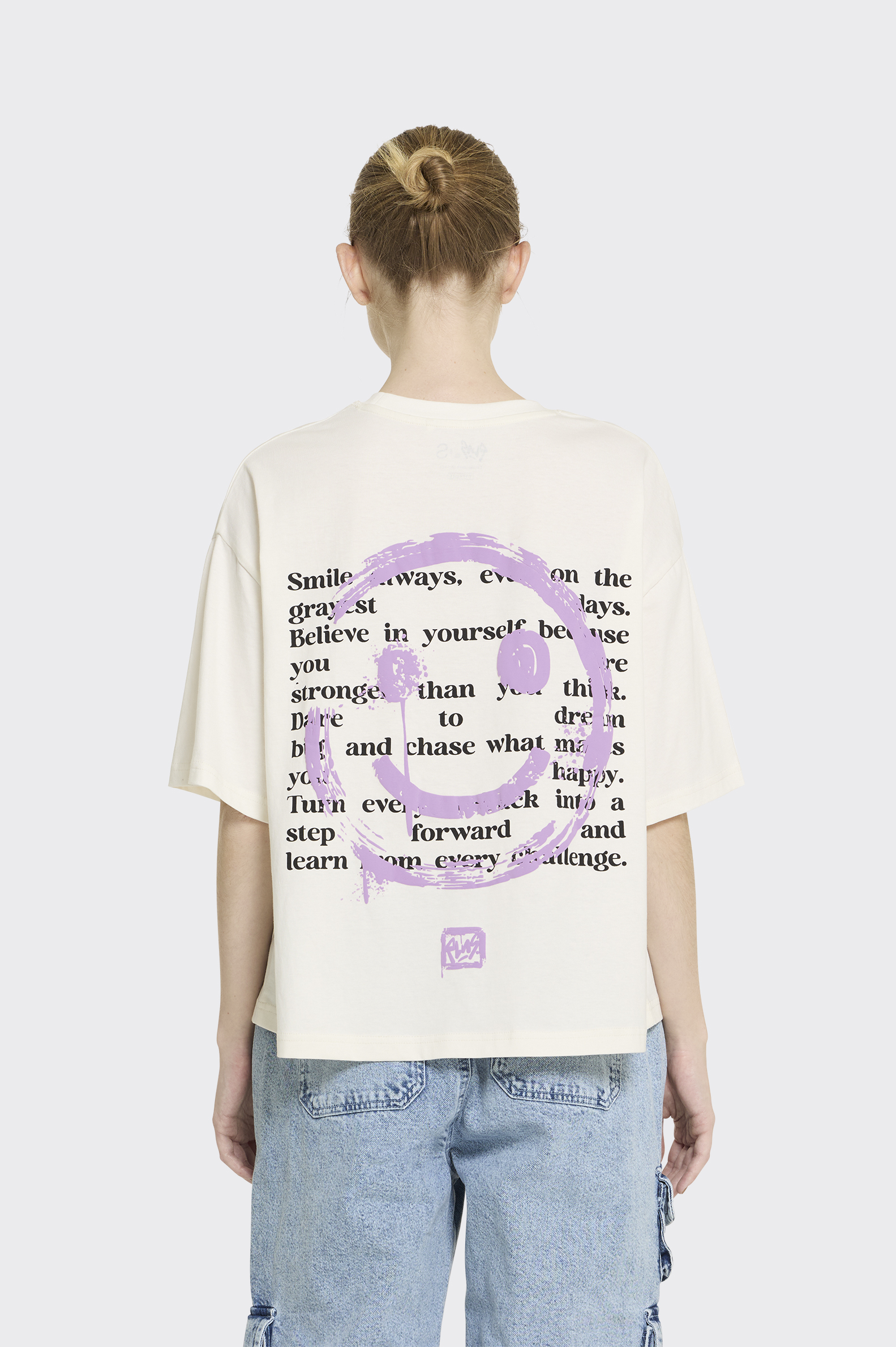 Camiseta Boxy Polinesia Smiley Mujer