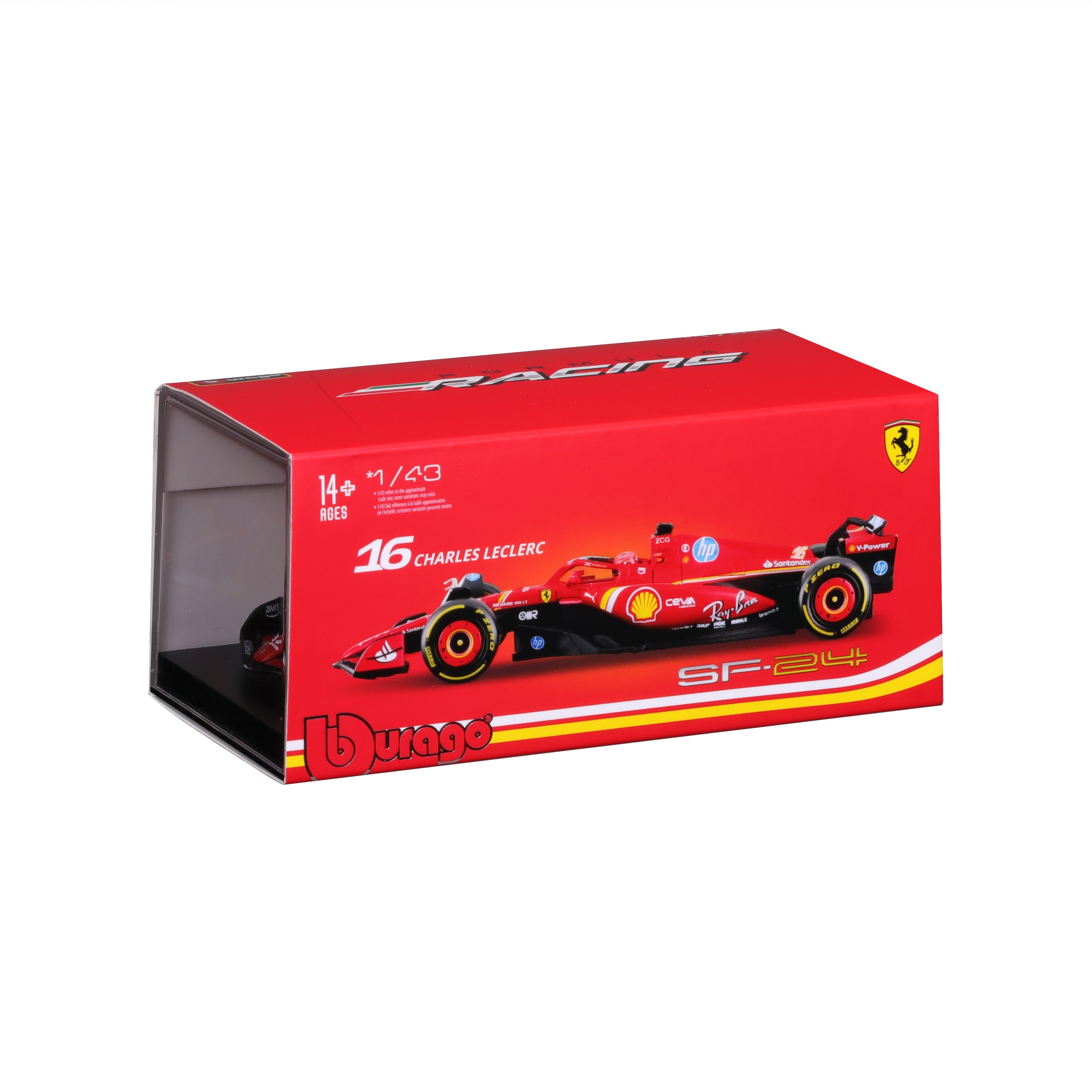 Ferrari SF-24 #16 Charles Leclerc – Monza GP 2024 Winner – 1:43 Scale with Driver and Display Case