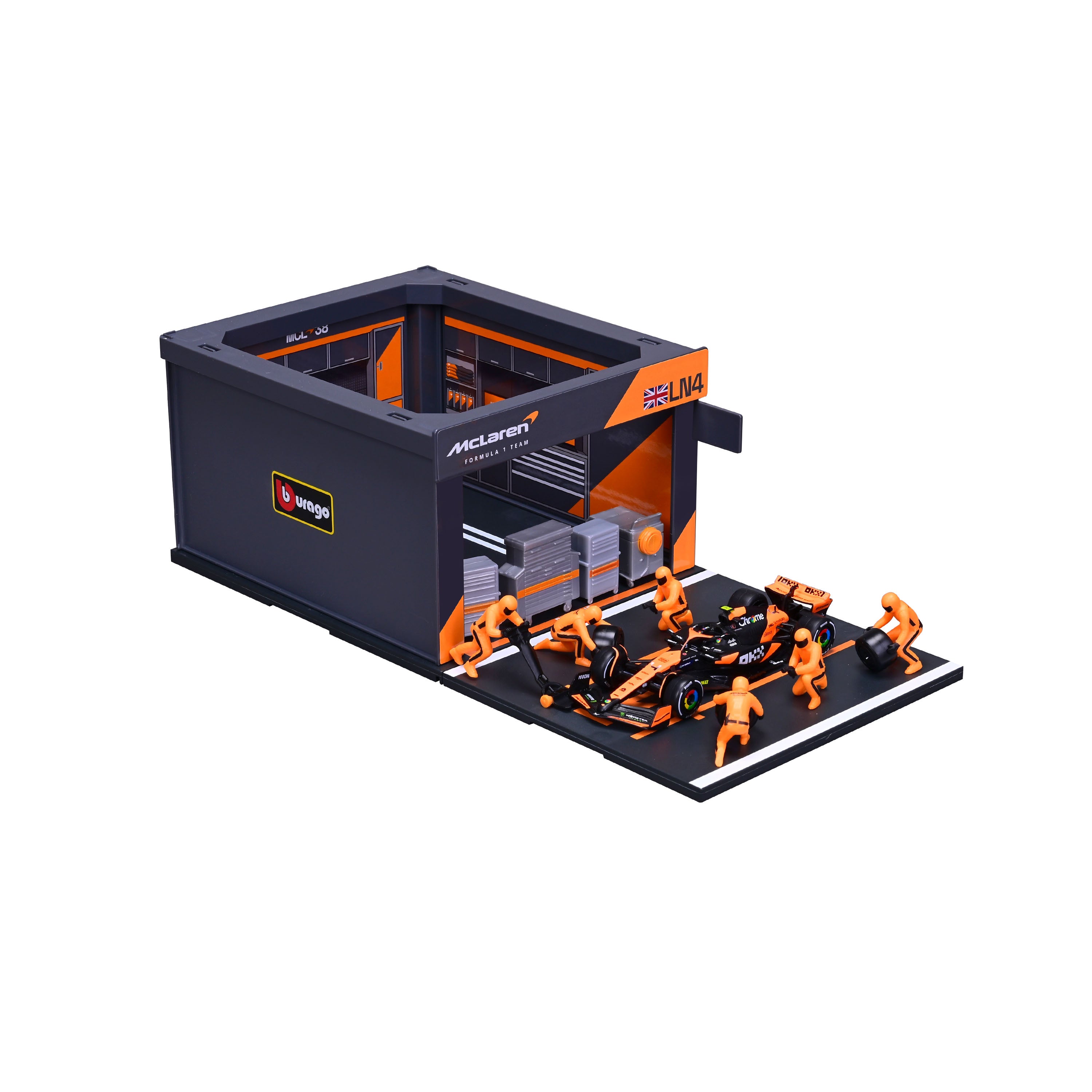 Pit Stop McLaren with MCL38 #4 Lando Norris Diecast Model 1:43 F1 2024