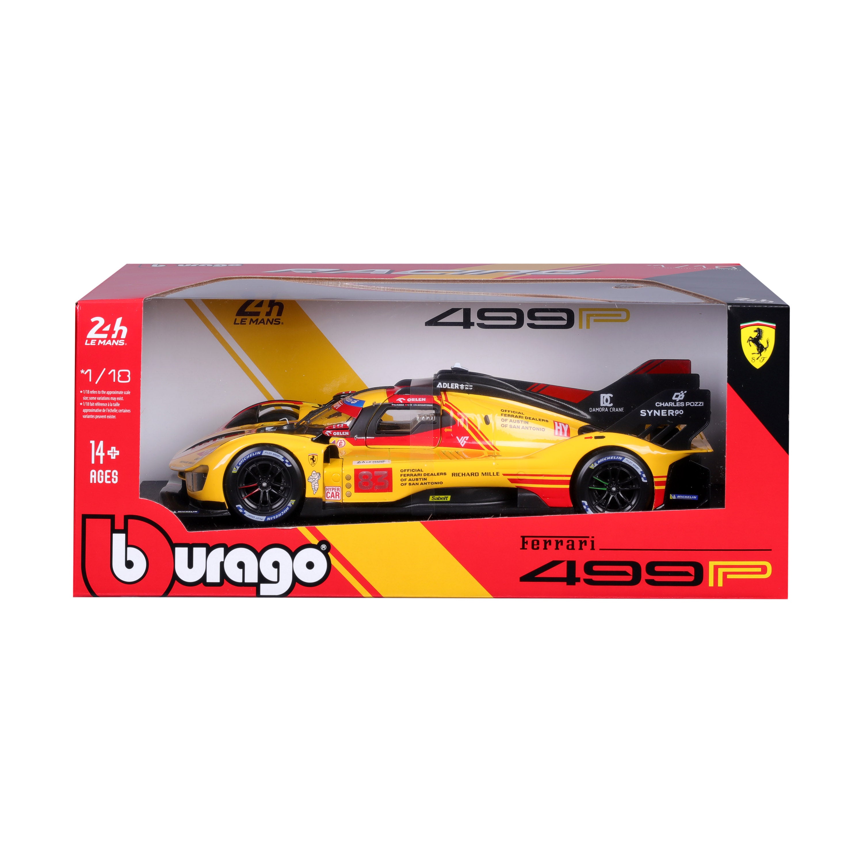 Ferrari 499P #83 – 24 Hours of Le Mans 2024 – 1:18 Scale Diecast Model with Opening Doors