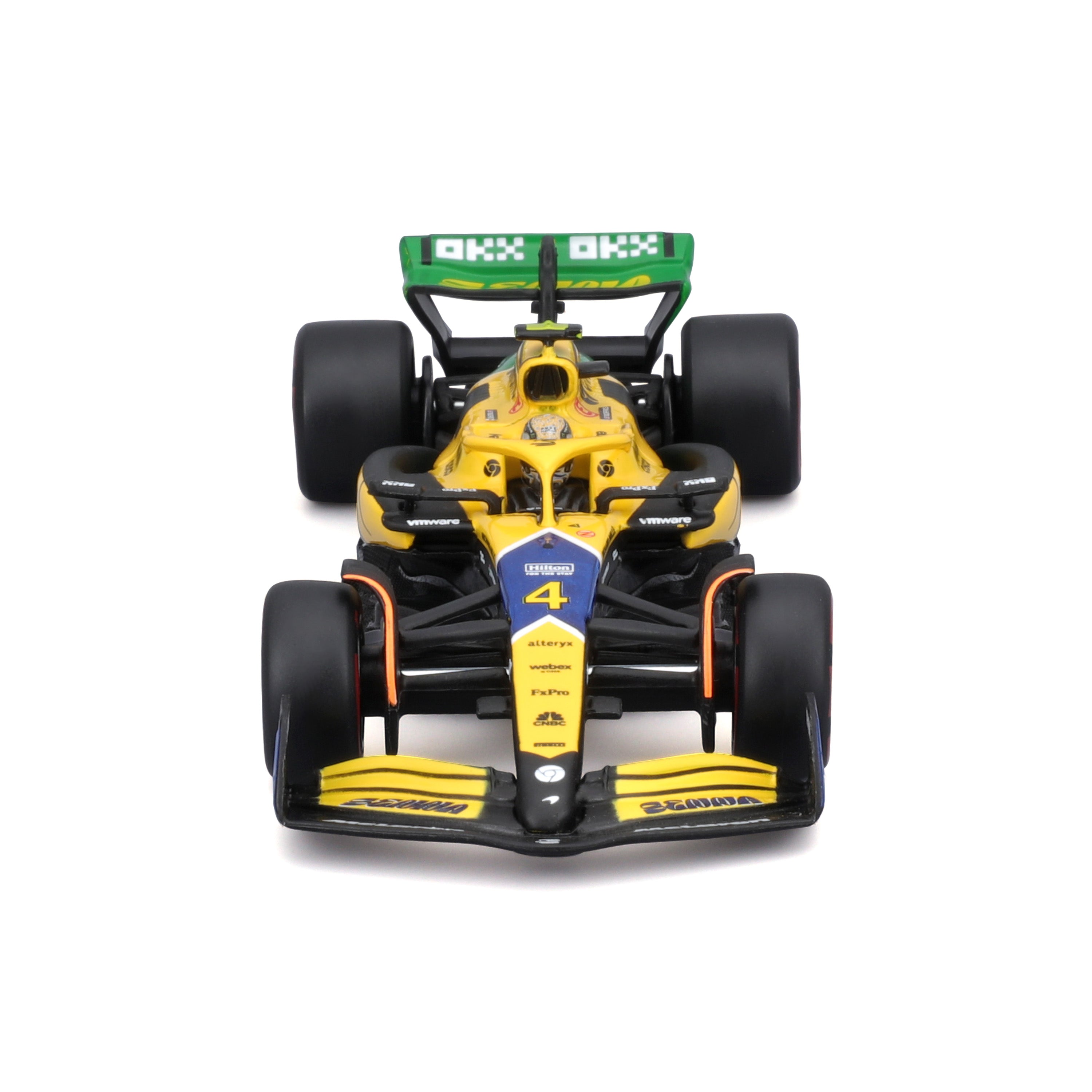 McLaren F1 MCL38 Lando Norris #4 GP Monaco 2024 Senna 30th Anniversary Livery 1:43 with driver and display case