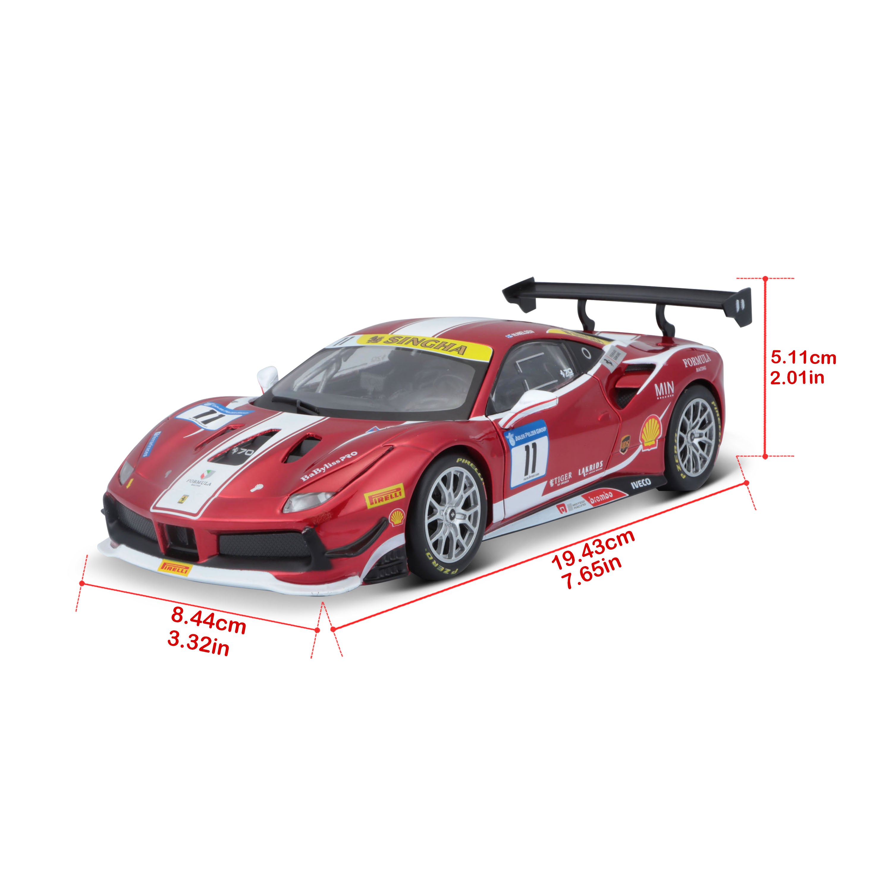 Ferrari 488 Challenge (Formula Racing 2017) Red 1:24